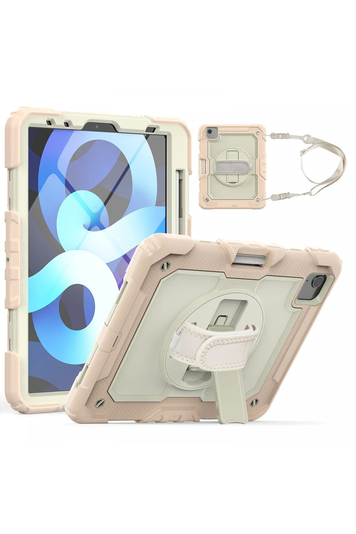 NewFace iPad Pro 11 (2020) Kılıf Strap New Tablet Kapak - Pembe JOJUA