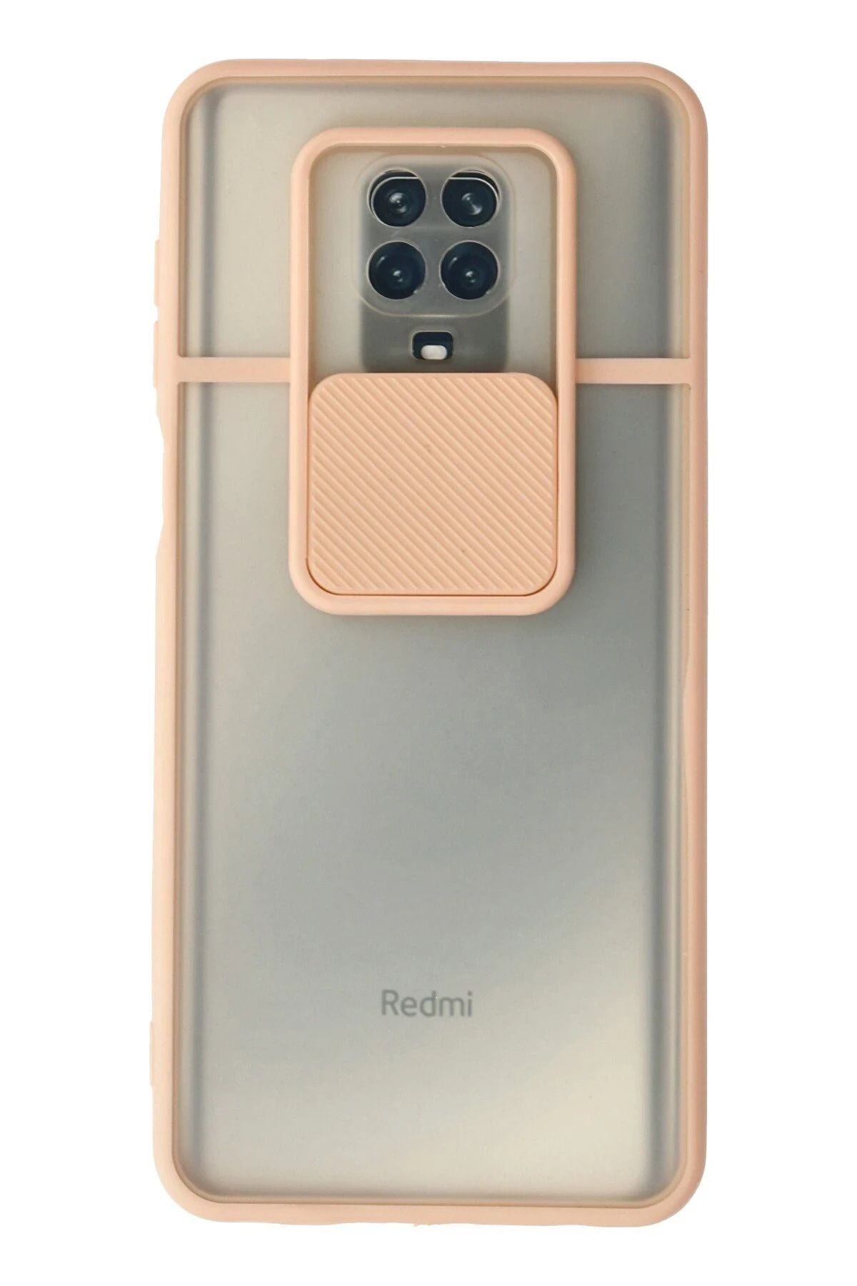 NewFace Xiaomi Redmi Note 9 Pro Kılıf Palm Buzlu Kamera Sürgülü Silikon - Pembe INSLM