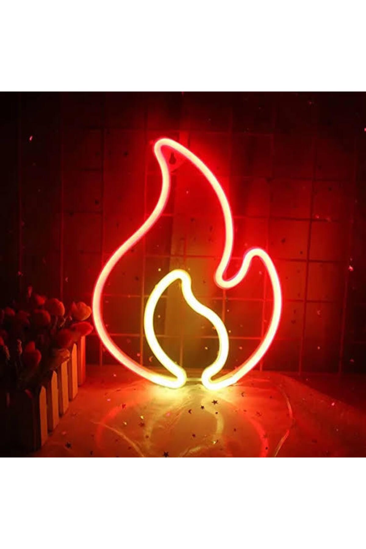 HobiDünyasıElif Duvara Asmalı Neon Alev LED
