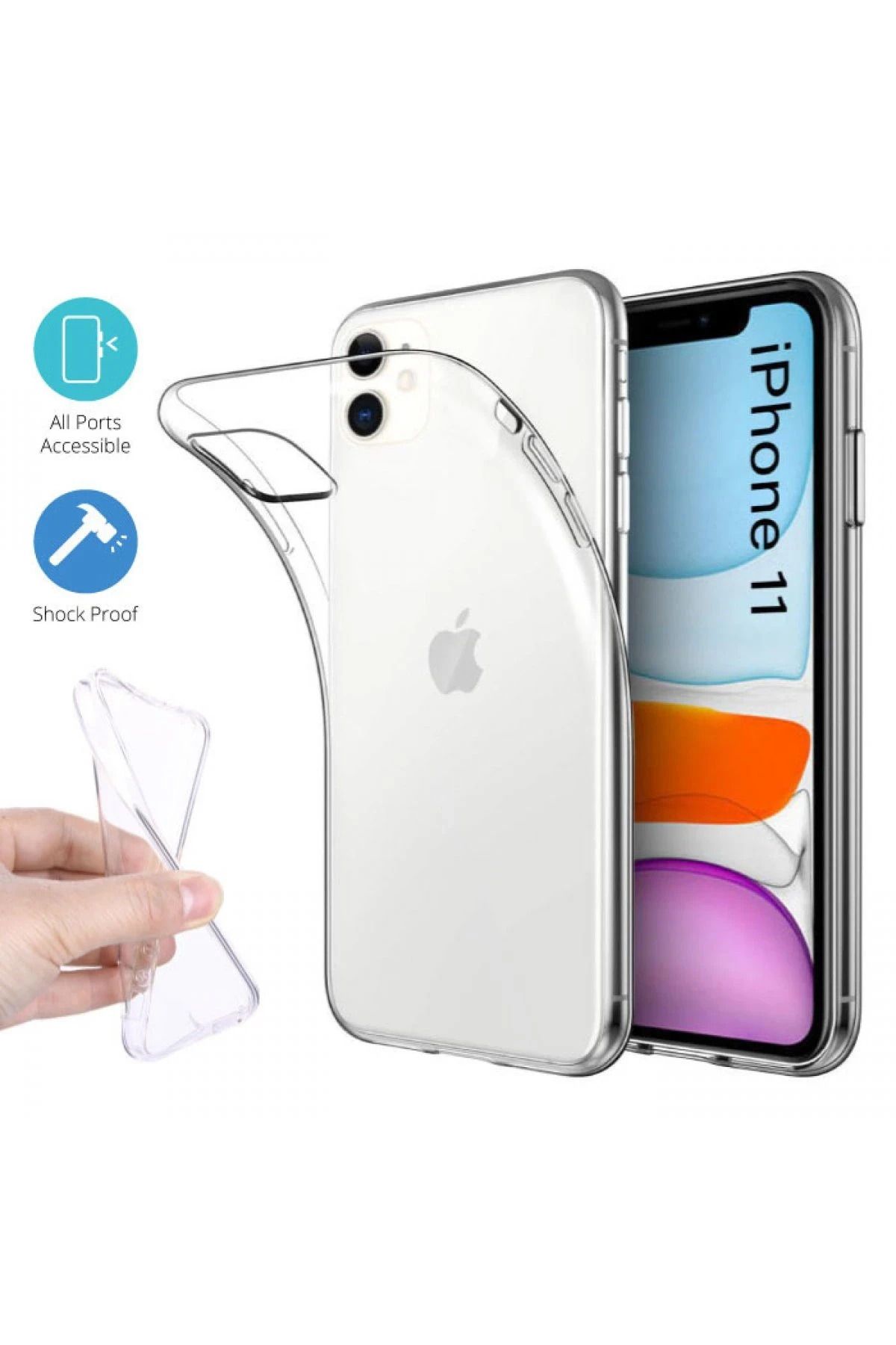 NewFace iPhone 11 Kılıf Lüx Şeffaf Silikon BSTMY