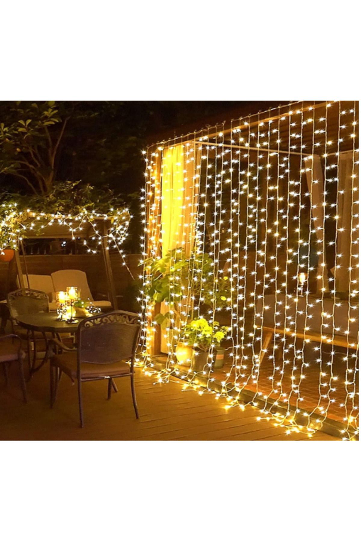 HobiDünyasıElif 2x2 Metre Perde Led Sarı Işık