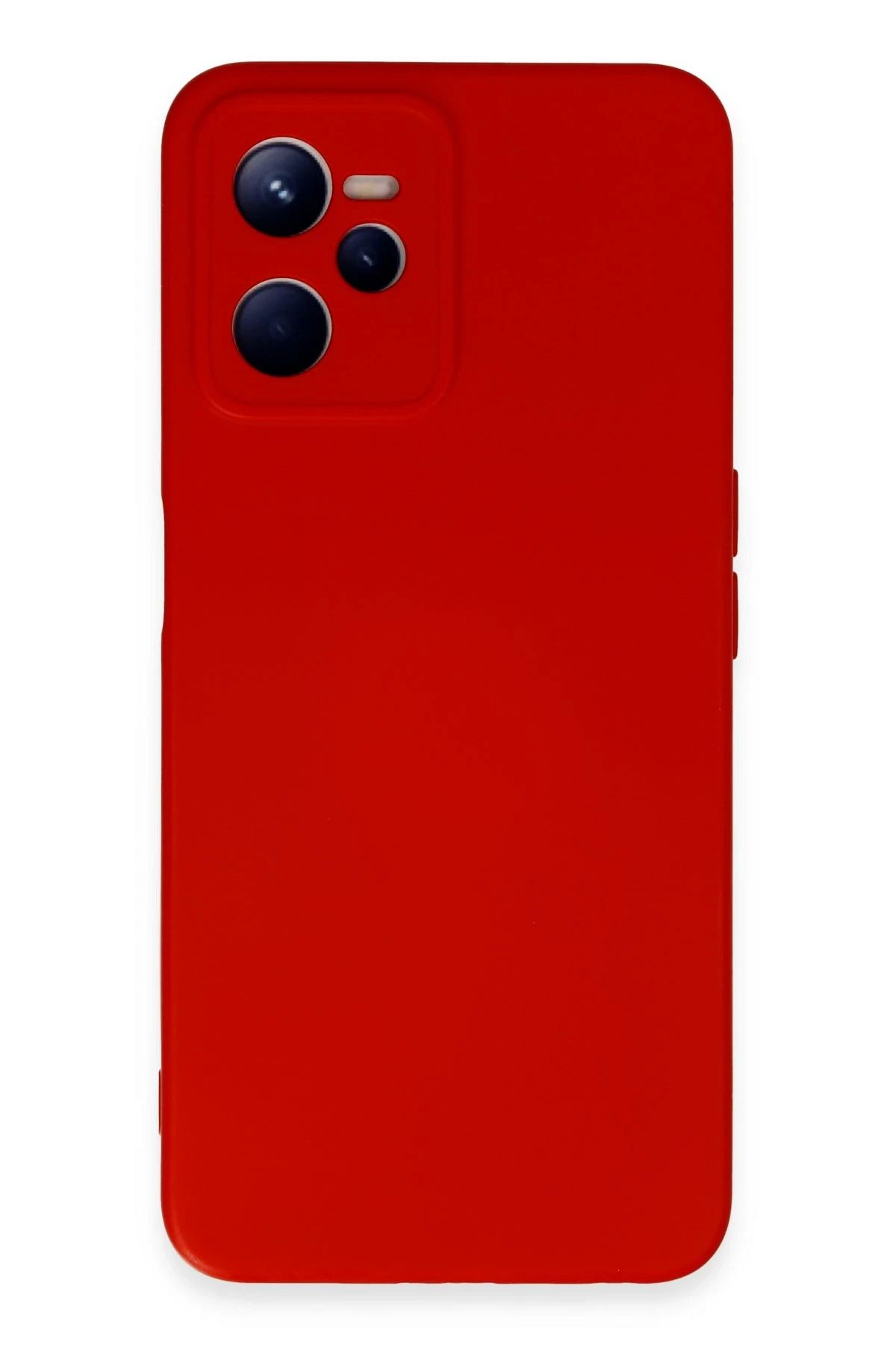 NewFace Realme C35 Kılıf Nano içi Kadife Silikon - Kırmızı JOJUA