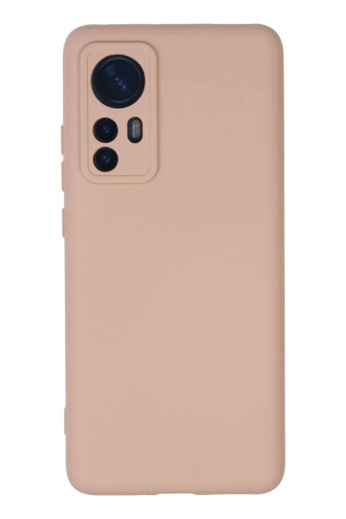 NewFace Xiaomi Mi 12 Kılıf Nano içi Kadife Silikon - Pudra JOJUA