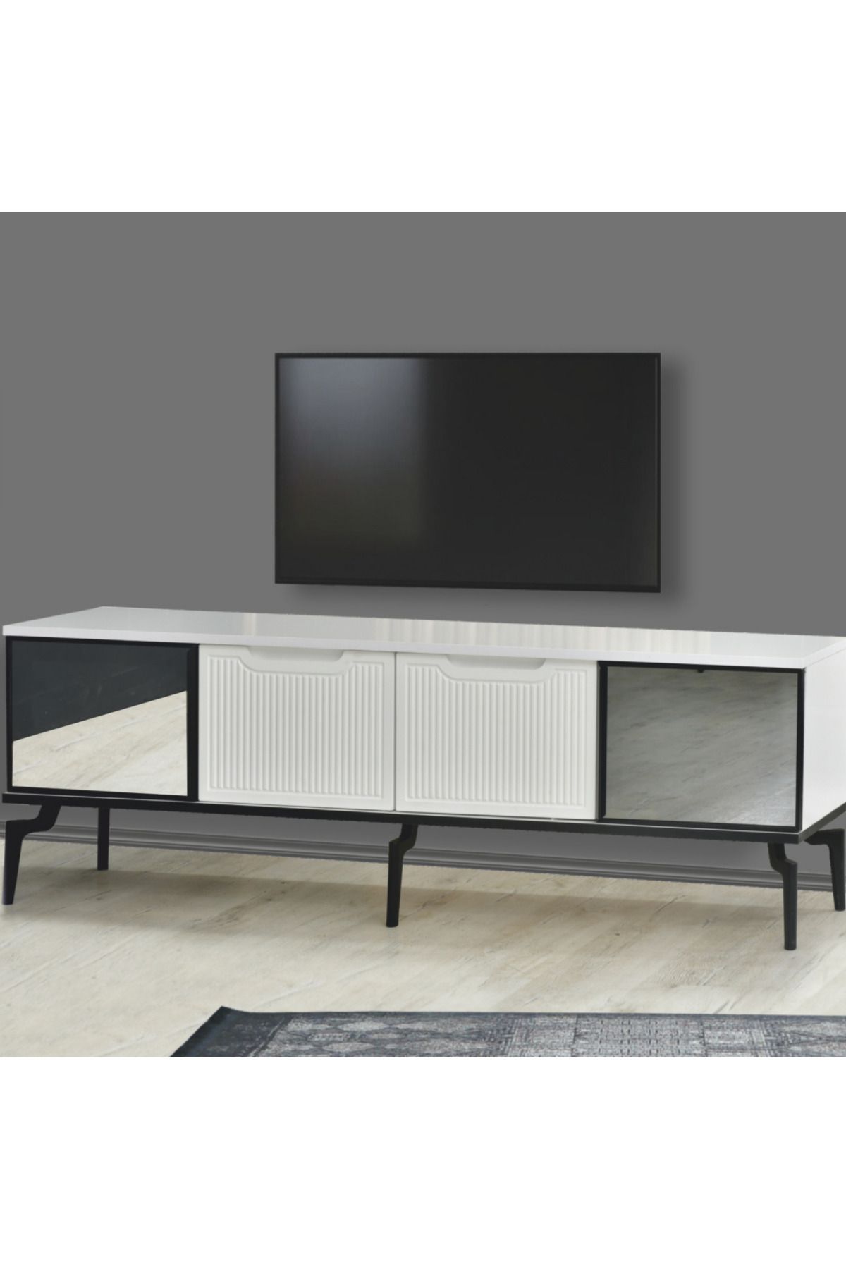 Nevamobilya Viva Camlı Tv Sehpası - Beyaz