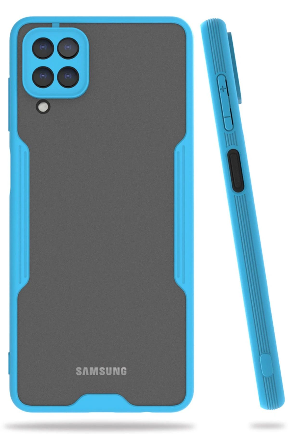 NewFace Samsung Galaxy A22 Kılıf Platin Silikon - Mavi FERRG