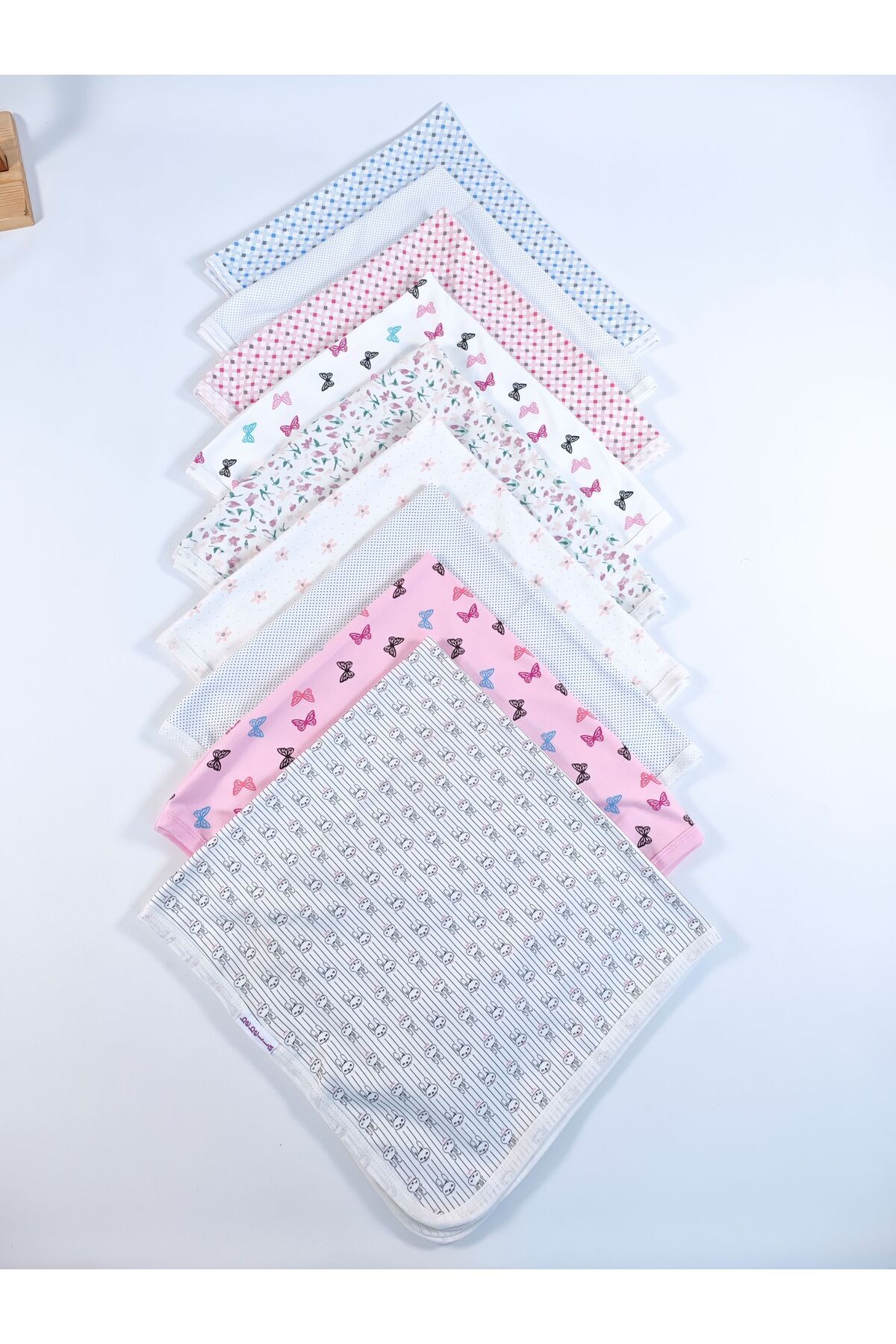 Bebella-Patterned 100% Cotton Single Layer Baby Blanket 90X85Cm Girl/Boy Swaddle Seasonal Multi-Purpose Cover 2
