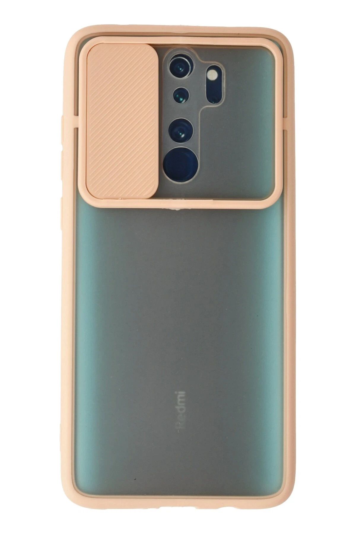 NewFace Xiaomi Redmi Note 8 Pro Kılıf Palm Buzlu Kamera Sürgülü Silikon - Pembe NRMSA