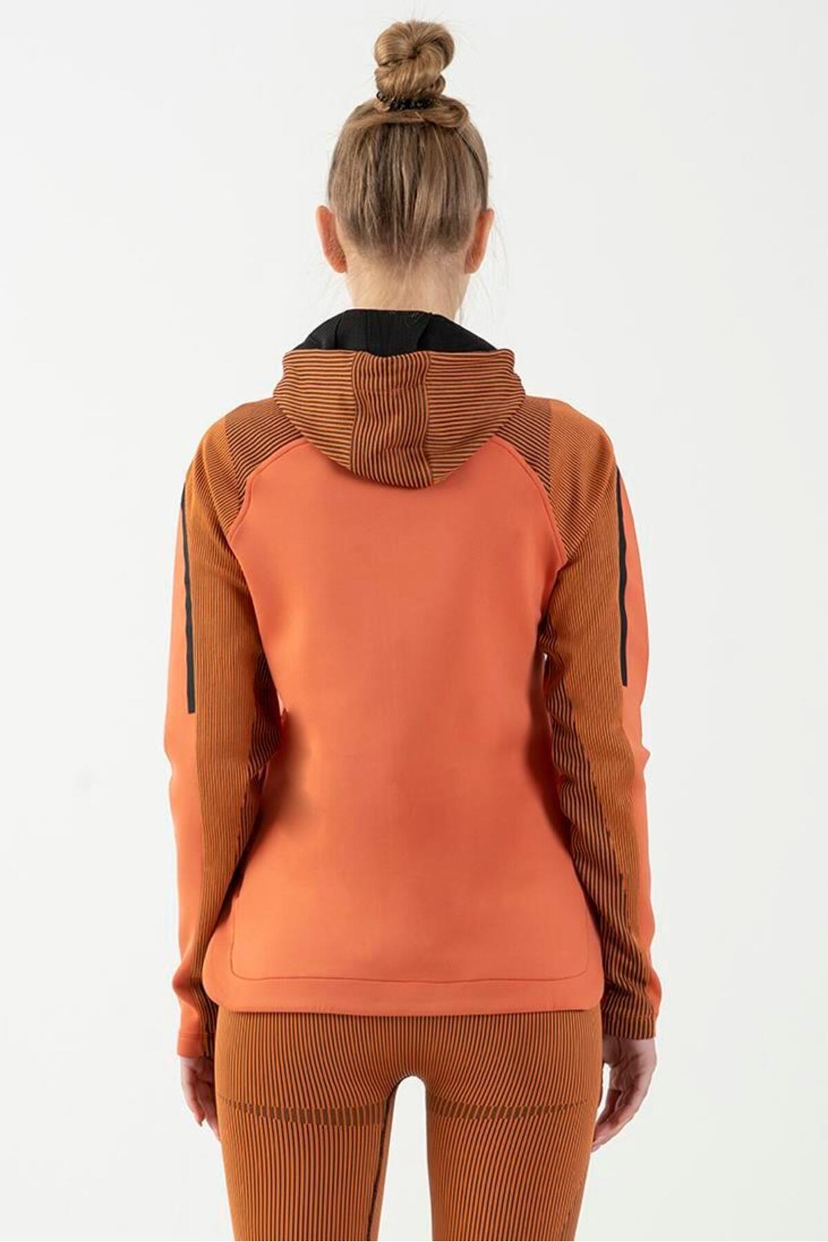 MARATON SlimFit Kadın Kapüşonlu Bakır Tracktop görsel 2
