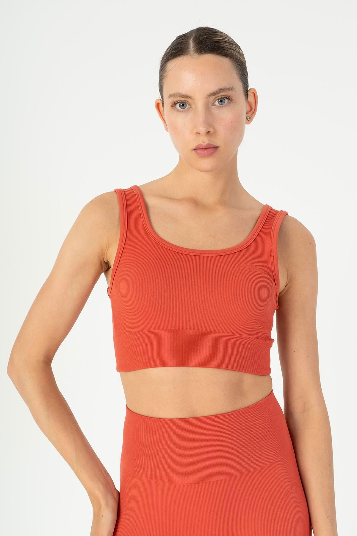 MARATON SlimFit Kadın Düz Yaka Kolsuz Kiremit Bra 813097