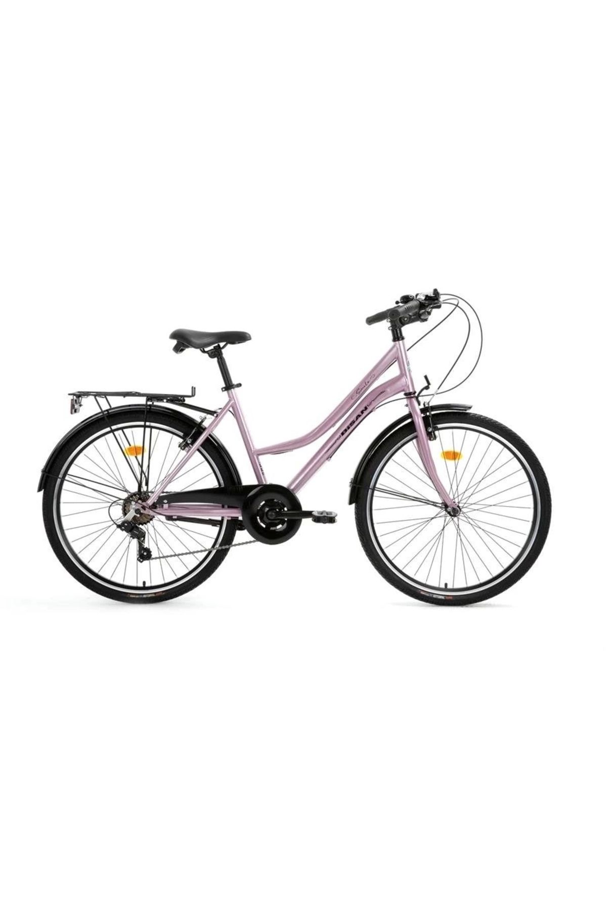 Bisan Smıle Şehir Bisikleti 44cm V 26 Jant 7 Vites Pudra Pembe Siyah