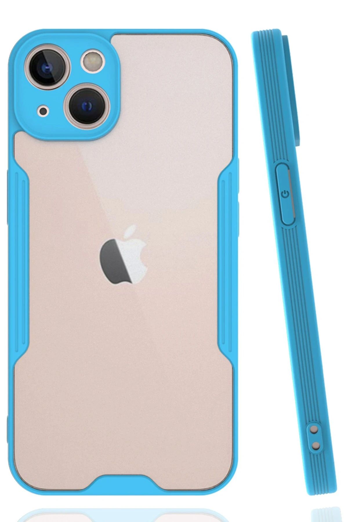 NewFace iPhone 14 Plus Kılıf Platin Silikon - Mavi JOJUA