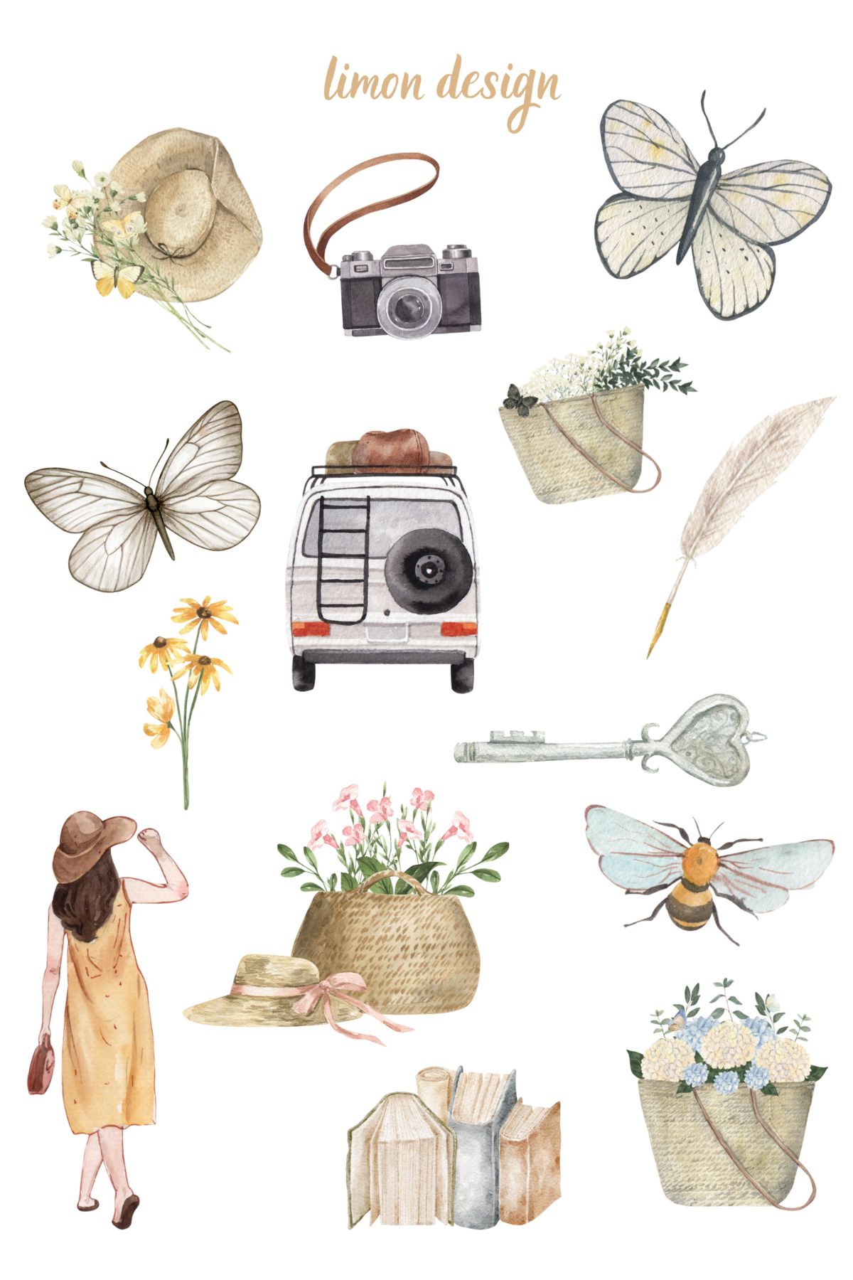 PEONY DESIGN Retro Sticker/ Pinterest Sticker Set/ Bullet Journal Scrapbook Kolaj için uygundur