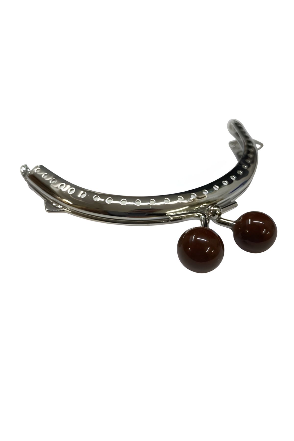 EleganTShoP Boncuklu Metal Oval Cüzdan Klipsi 11 cm M7