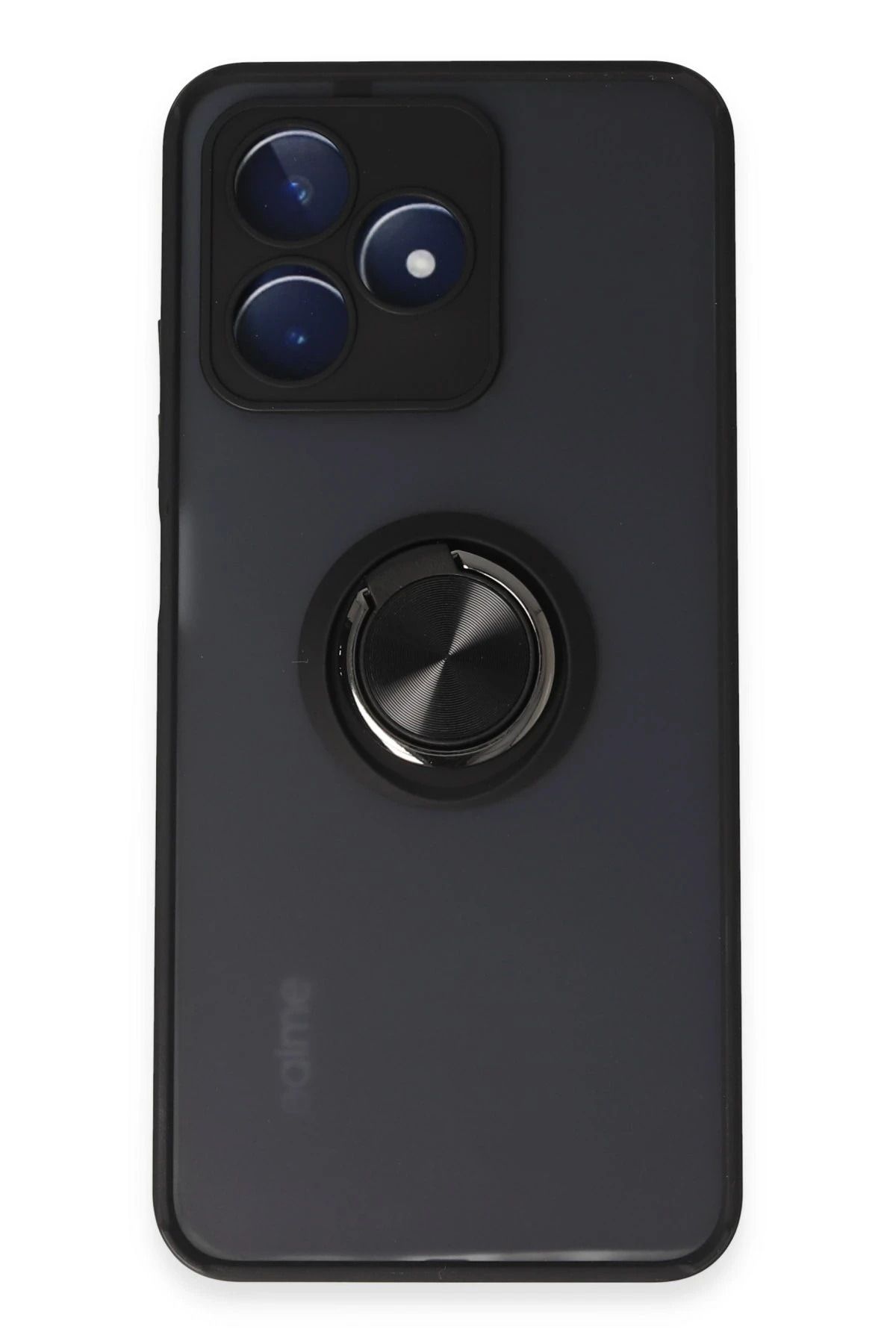 NewFace Realme C53 Kılıf Montreal Yüzüklü Silikon Kapak - Siyah NRMSA