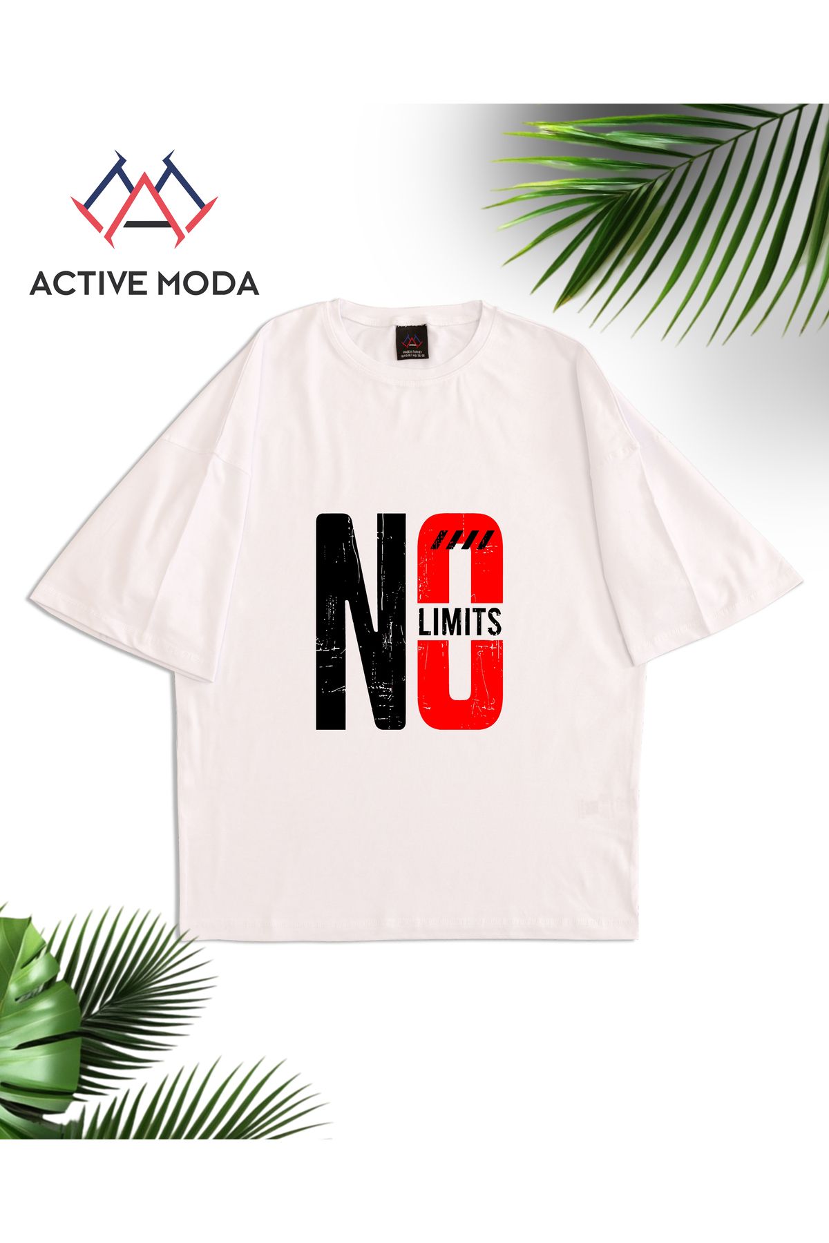 ACTIVE MODA -ERKEK KISA KOLLU NO BASKILI TSHIRT BÜYÜK BEDEN OVERSIZE PAMUKLU KUMAŞ