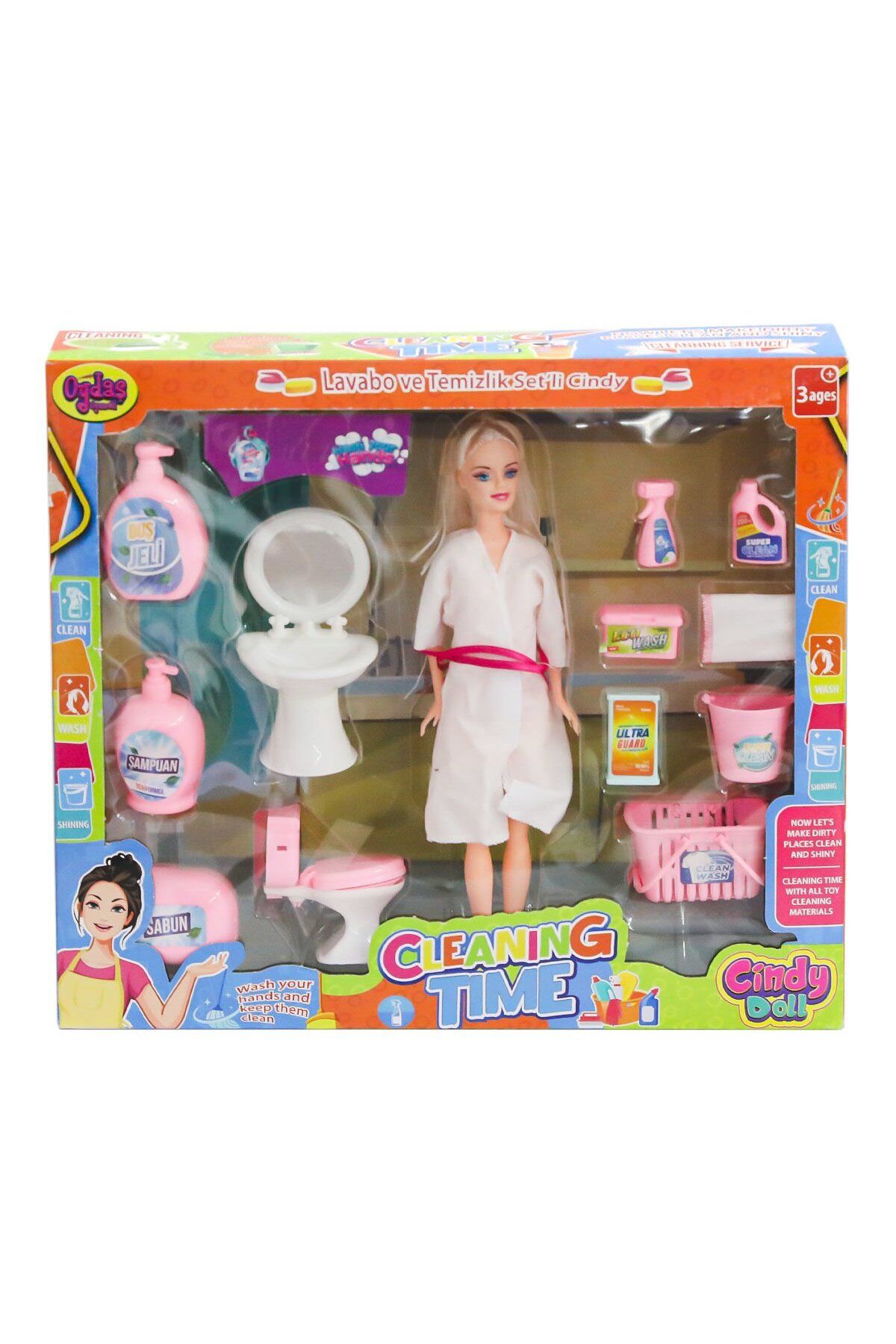 oydaş oyuncak 02452 Cindy Doll Bebek Lavabo ve Temizlik Seti -Oydaş Oyuncak