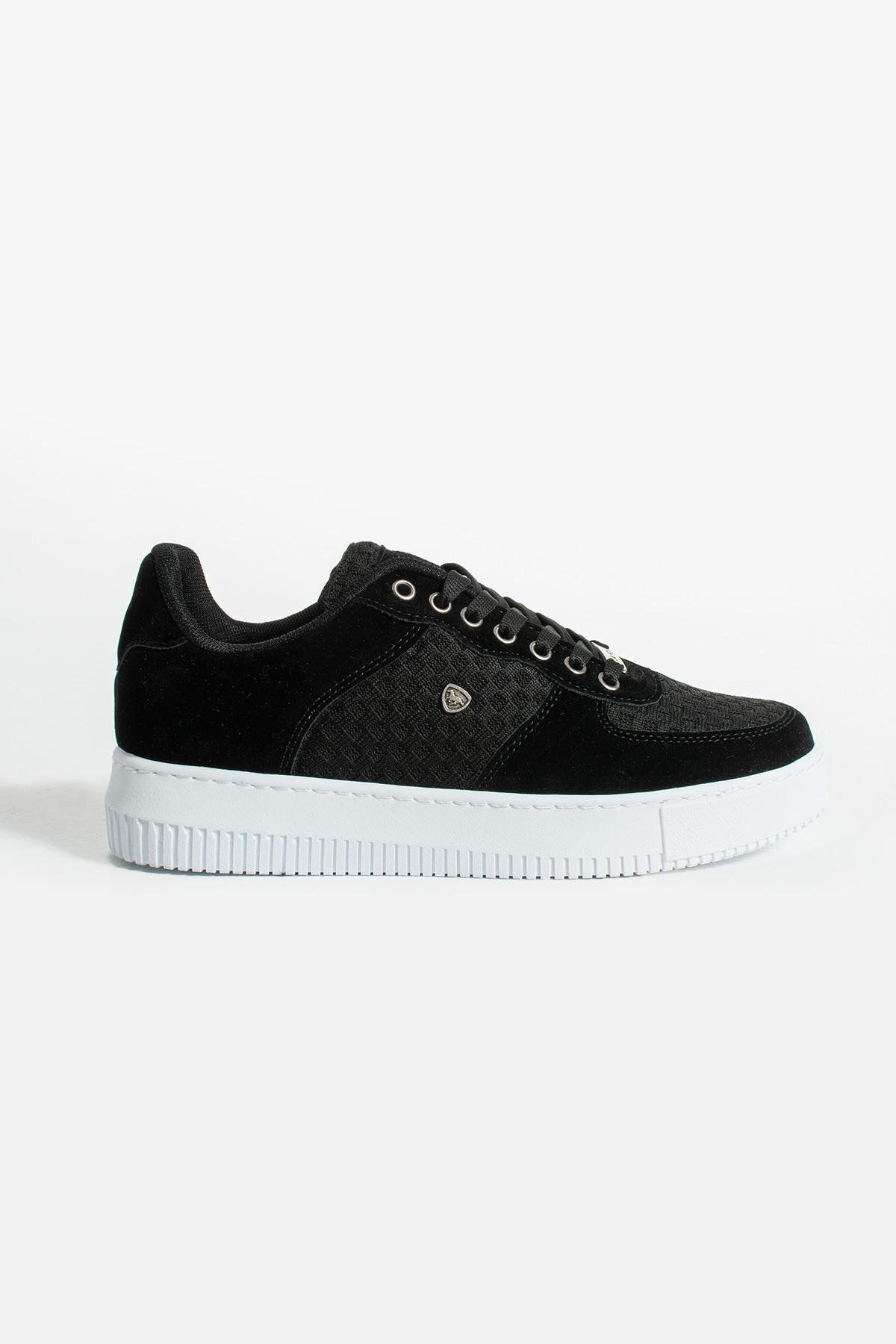 L.A Polo Siyah Beyaz Renk Nefes Alabilen Kumaş Erkek Sneaker