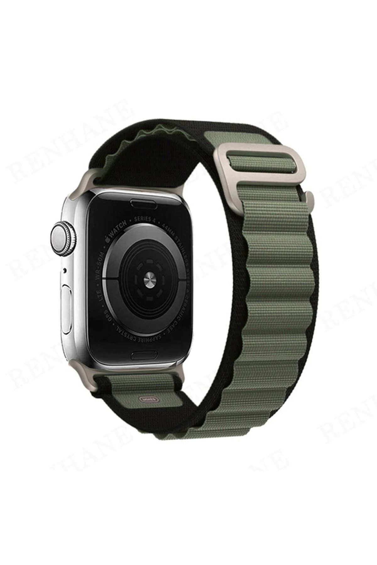 NewFace Apple Watch 42mm Mountain Kordon - Siyah-Yeşil BSTMY