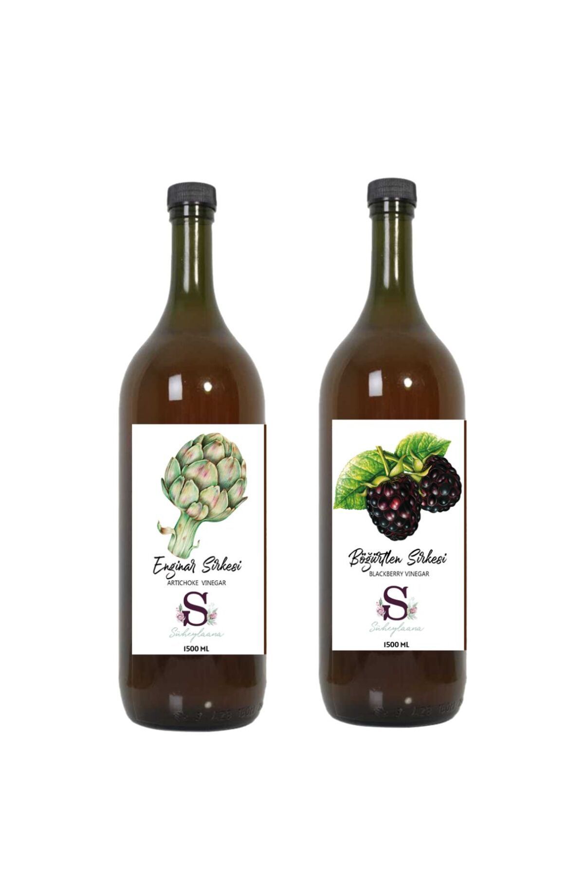 Süheylaana Doğal Enginar Sirkesi 1500 Ml - Doğal Böğürtlen Sirkesi 1500 Ml