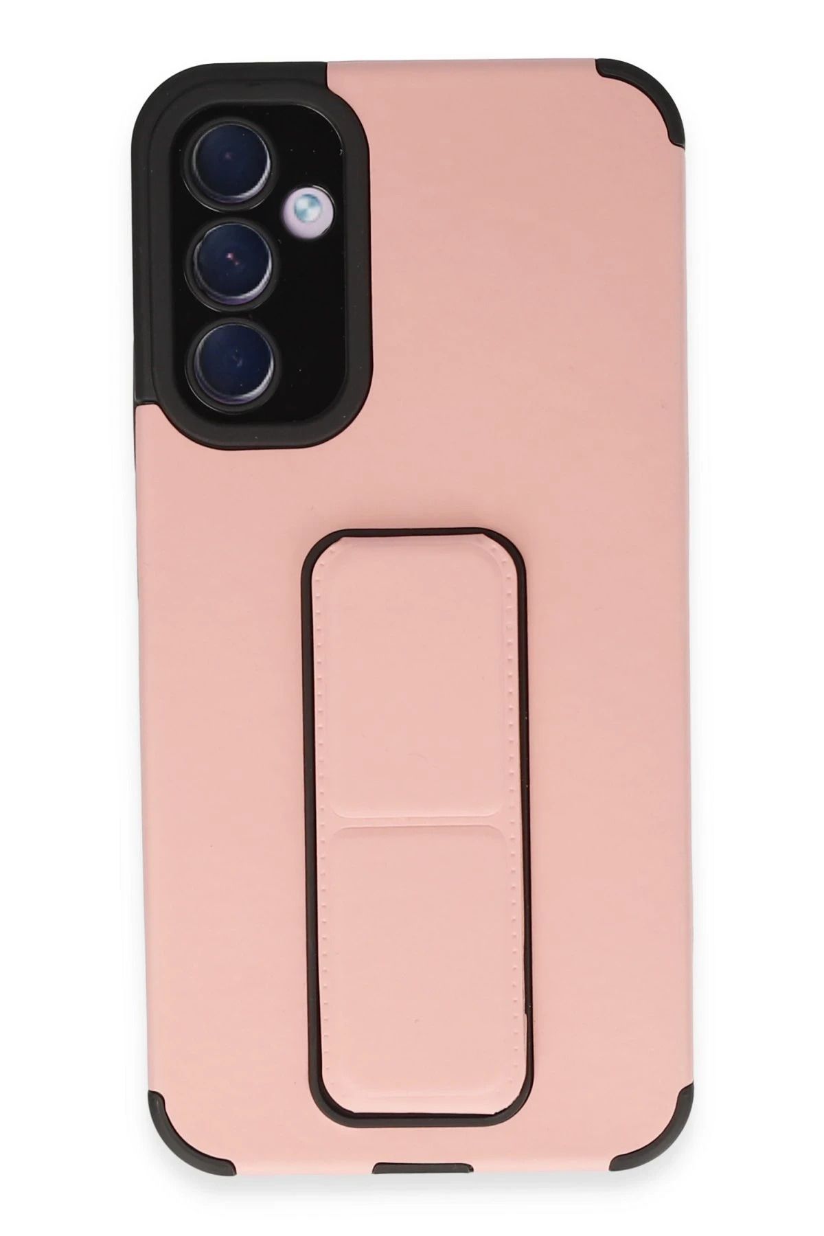 NewFace Samsung Galaxy A54 5G Kılıf Mega Standlı Silikon - Pudra INSLM