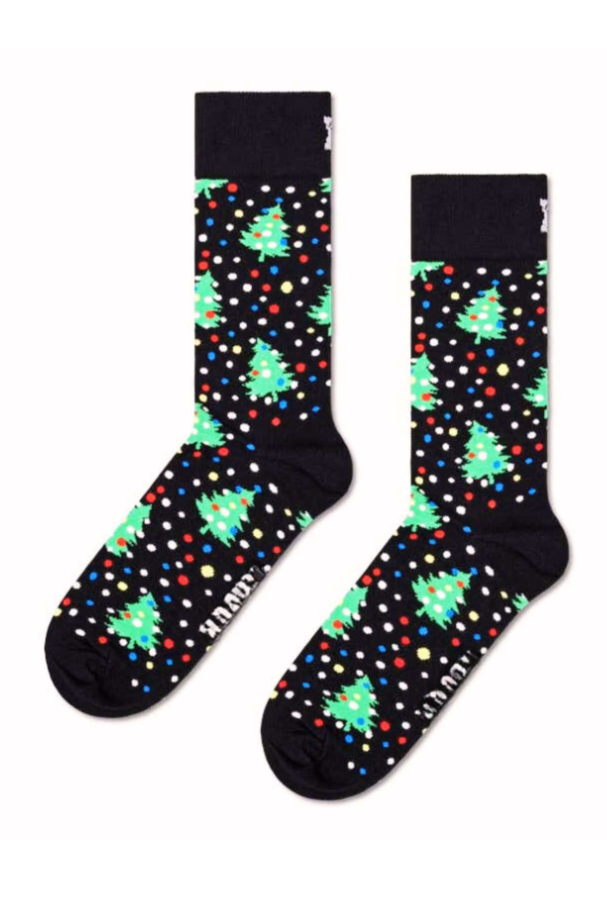 Shuttle Park Özel Seri Happy Renkli Christmas Tree Socks Desenli Eğlenceli Rahat Tasarım Tarz Soket Çoraplar