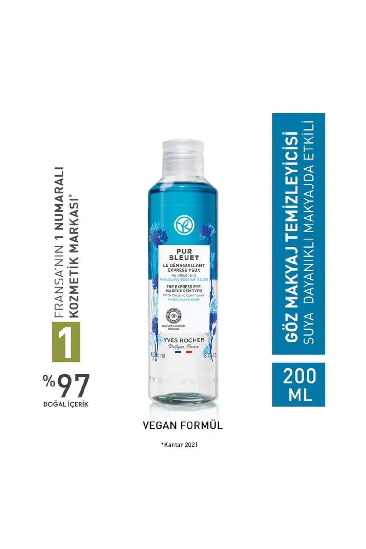 Yves Rocher Çift Fazlı Göz Makyaj Temizleyici - Tüm Ciltler / Pur Bleuet 200 ml