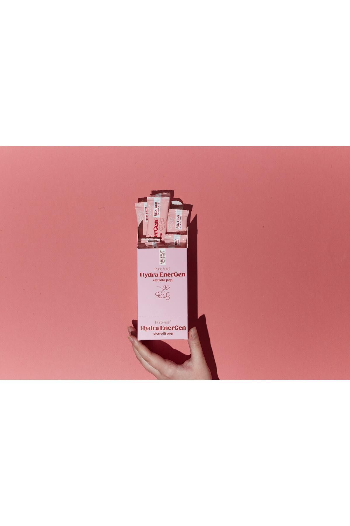 PURE AURA hydra energen electrolit pop Hydra EnerGen (Elektrolit Pop - Kırmızı Meyve Aromalı)