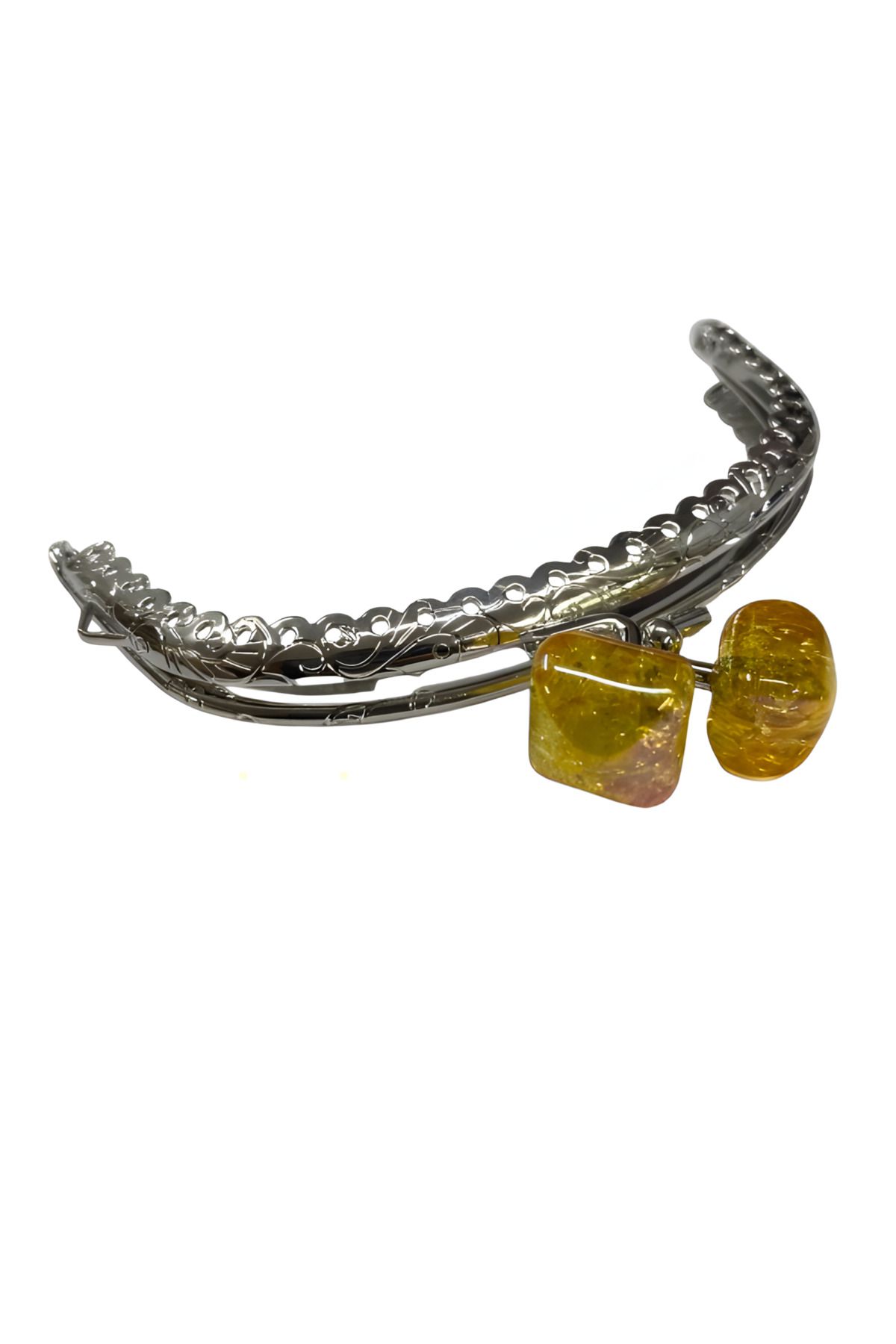 EleganTShoP Akide Şekeri Boncuklu Metal Cüzdan Klipsi Bursu 11 cm M6