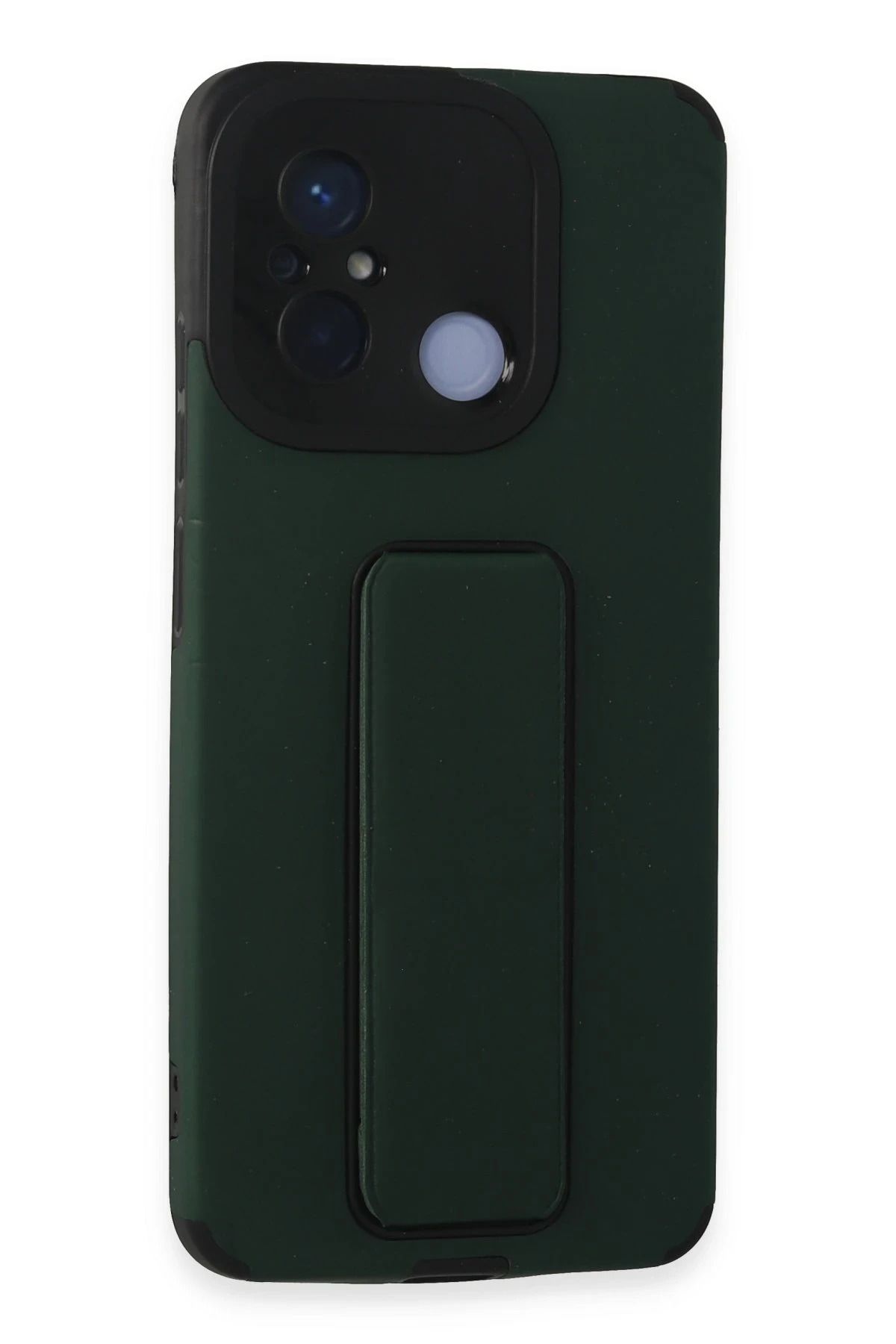 NewFace Xiaomi Redmi 12C Kılıf Mega Standlı Silikon - Yeşil BSTMY