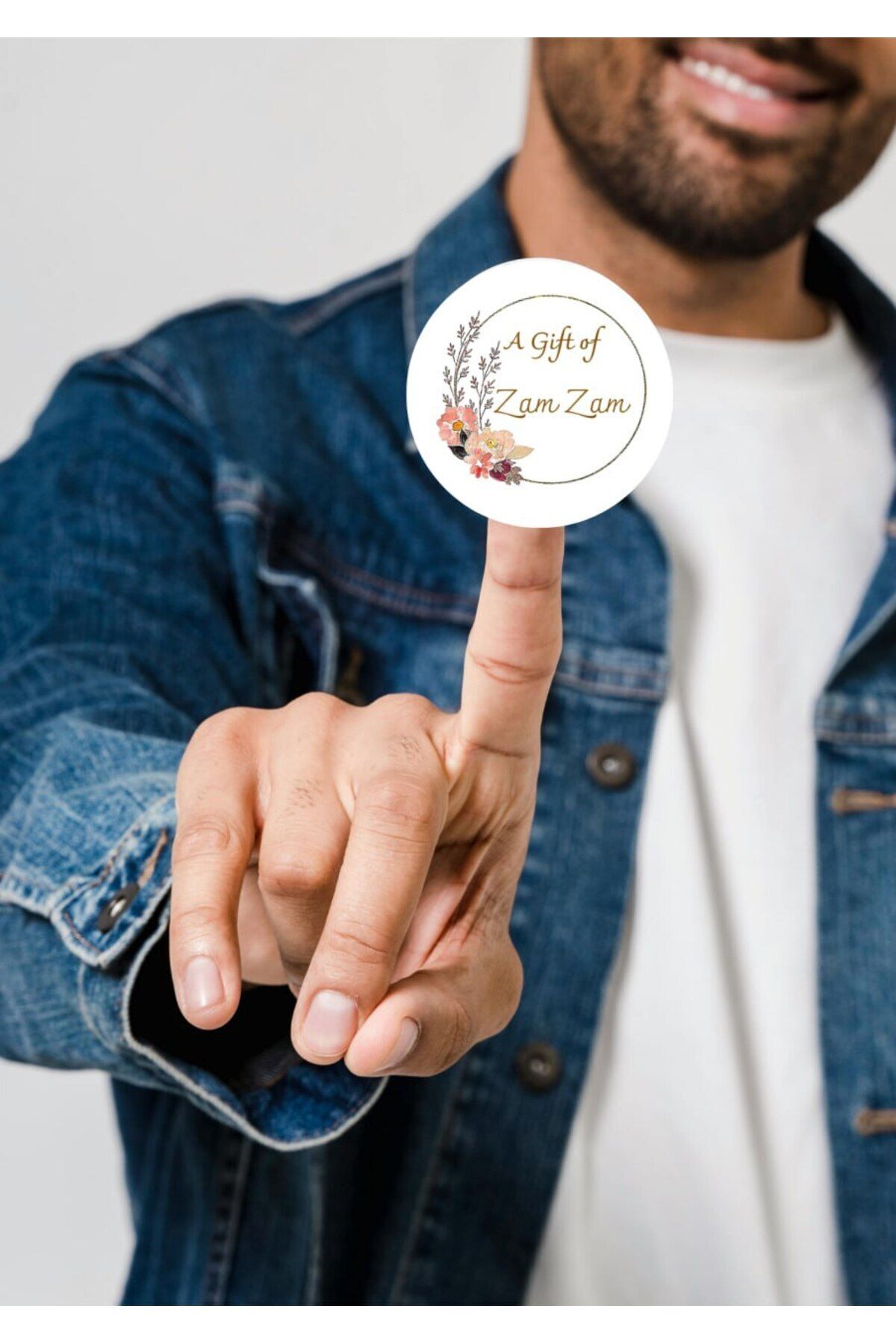 CASALINGHI 90 Adet - İngilizce Zemzem Hediyesi Sticker A Gift of Zam Zam Umre Hajj Etiketi Round 4 Cm