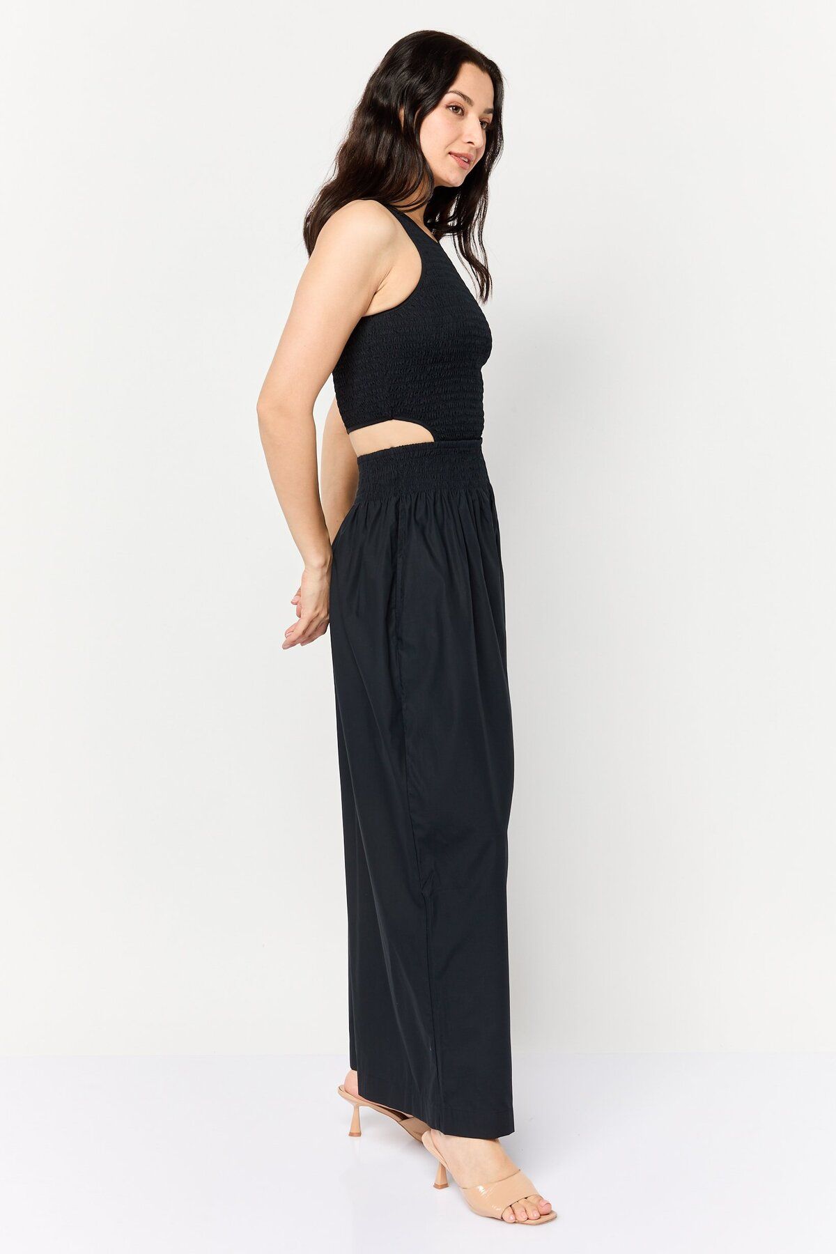 Esprit-Women Textured Sleeveless Jumpsuit, Black 3