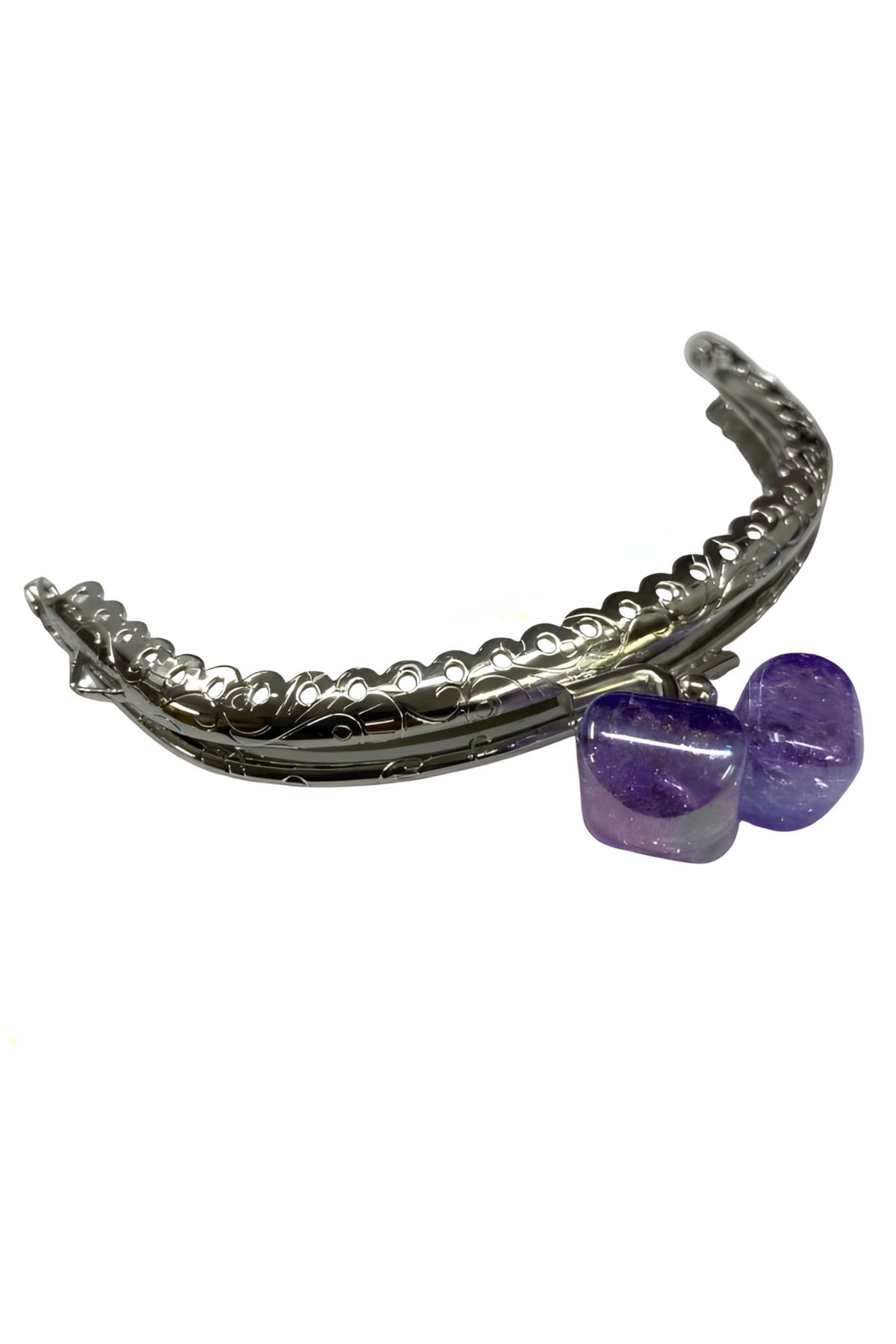 EleganTShoP Akide Şekeri Boncuklu Metal Cüzdan Klipsi Bursu 11 cm M6