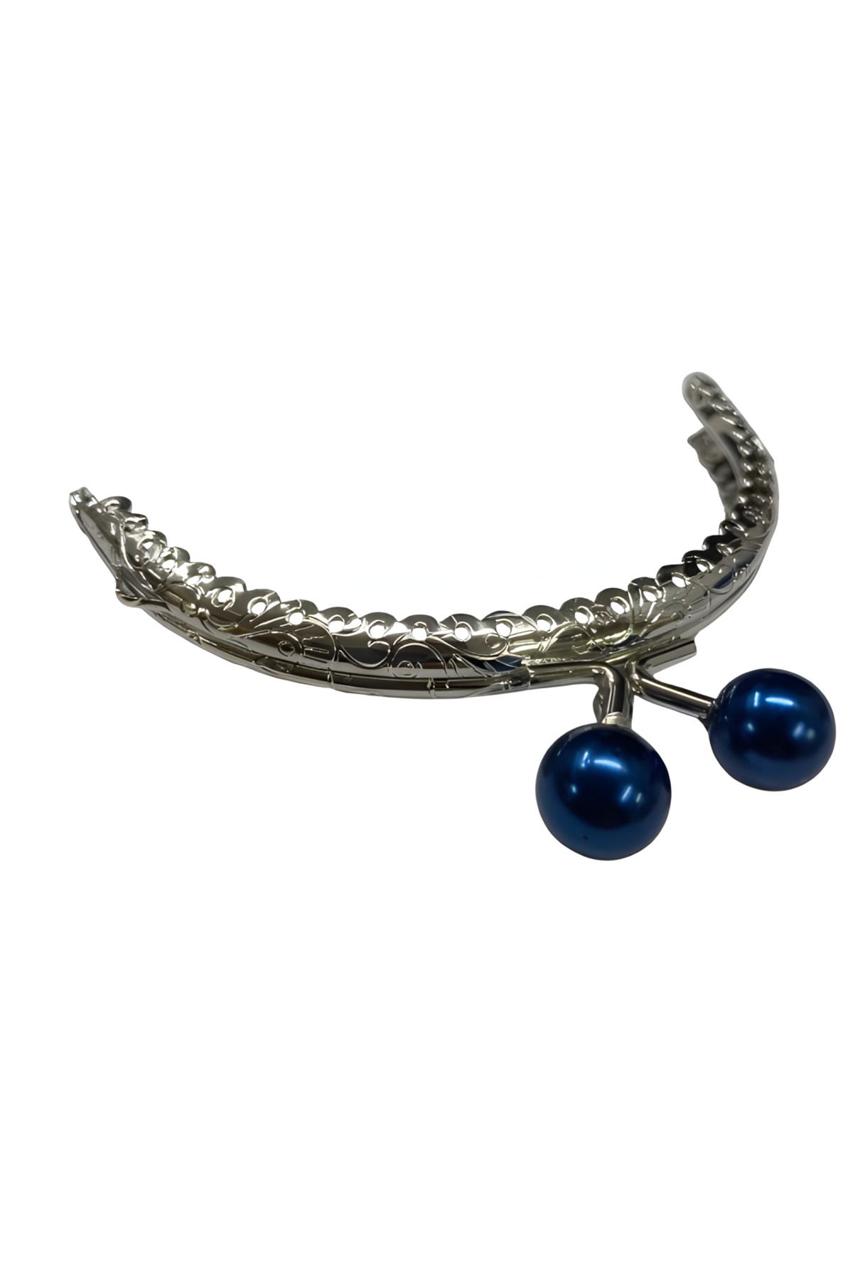 EleganTShoP Boncuklu Metal Oval Cüzdan Klipsi 11 cm M7