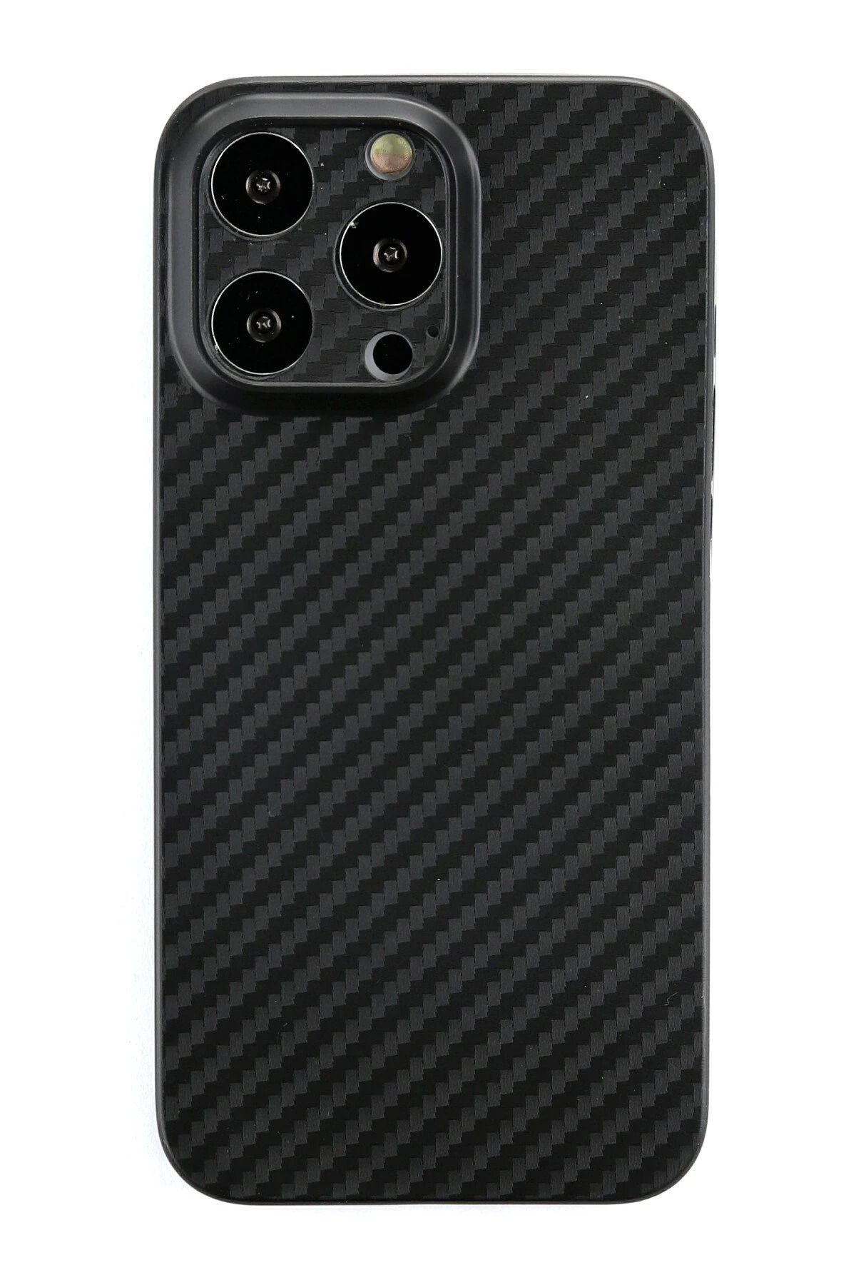 NewFace iPhone 13 Pro Kılıf Karbon PP Silikon - Siyah BSTMY