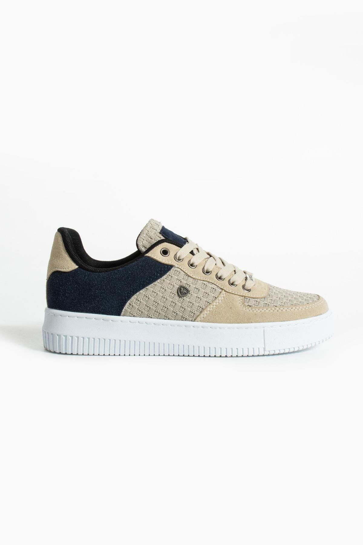 L.A Polo Bej Lacivert Renk Nefes Alabilen Kumaş Erkek Sneaker