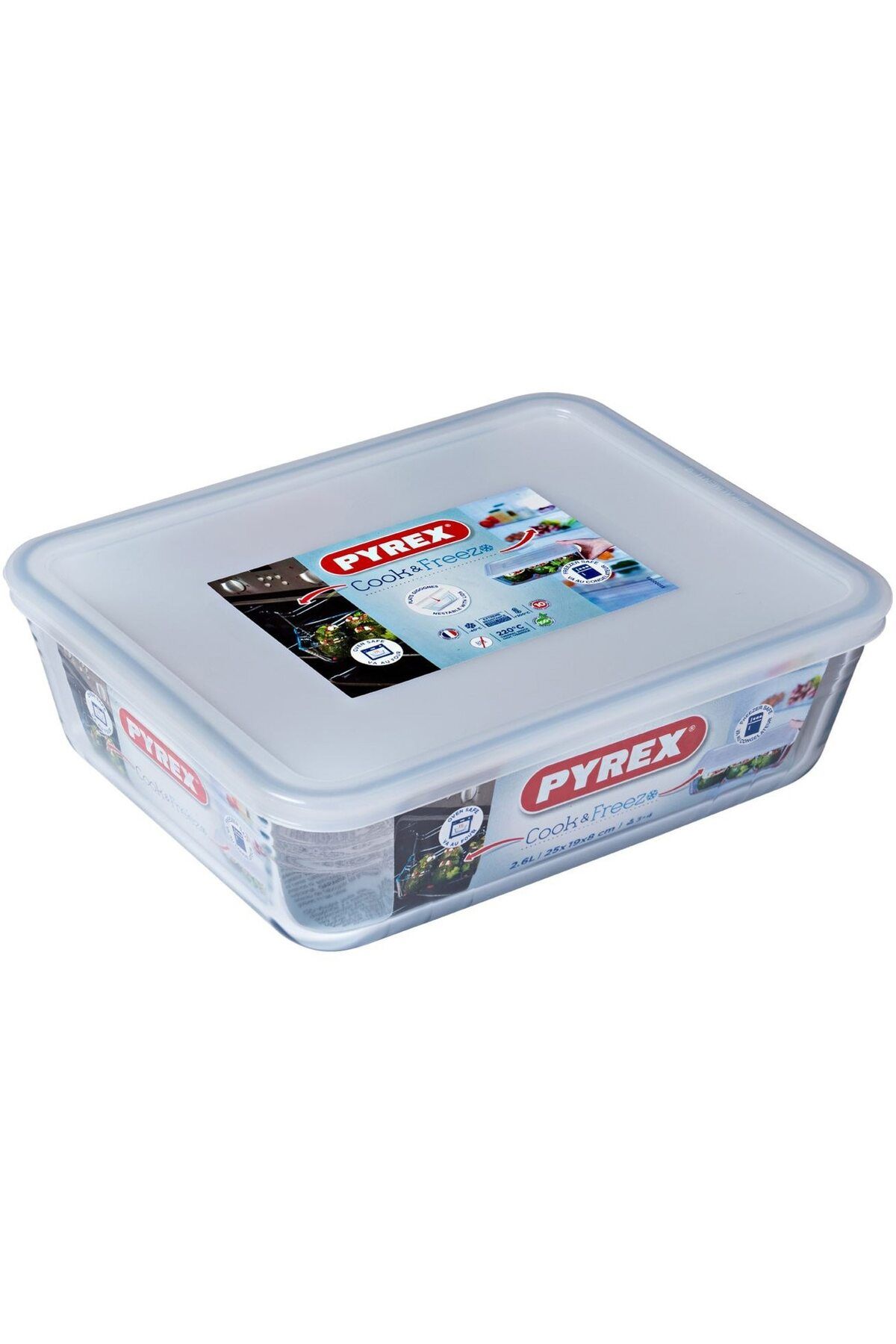 Pyrex-Rectangular casserole with lid 2