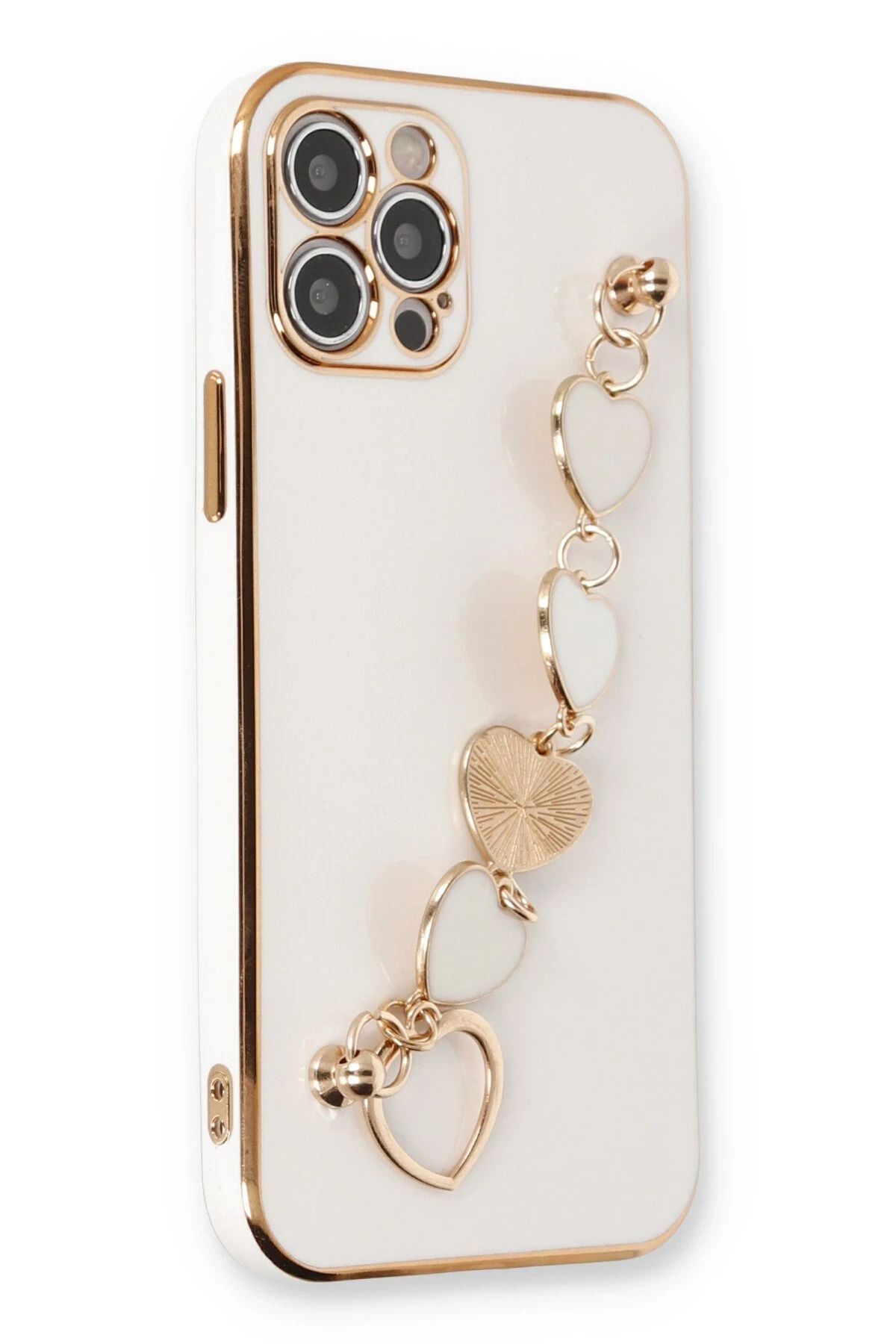 NewFace iPhone 12 Pro Max Uyumlu  Kılıf Esila Silikon - Beyaz HNZRN
