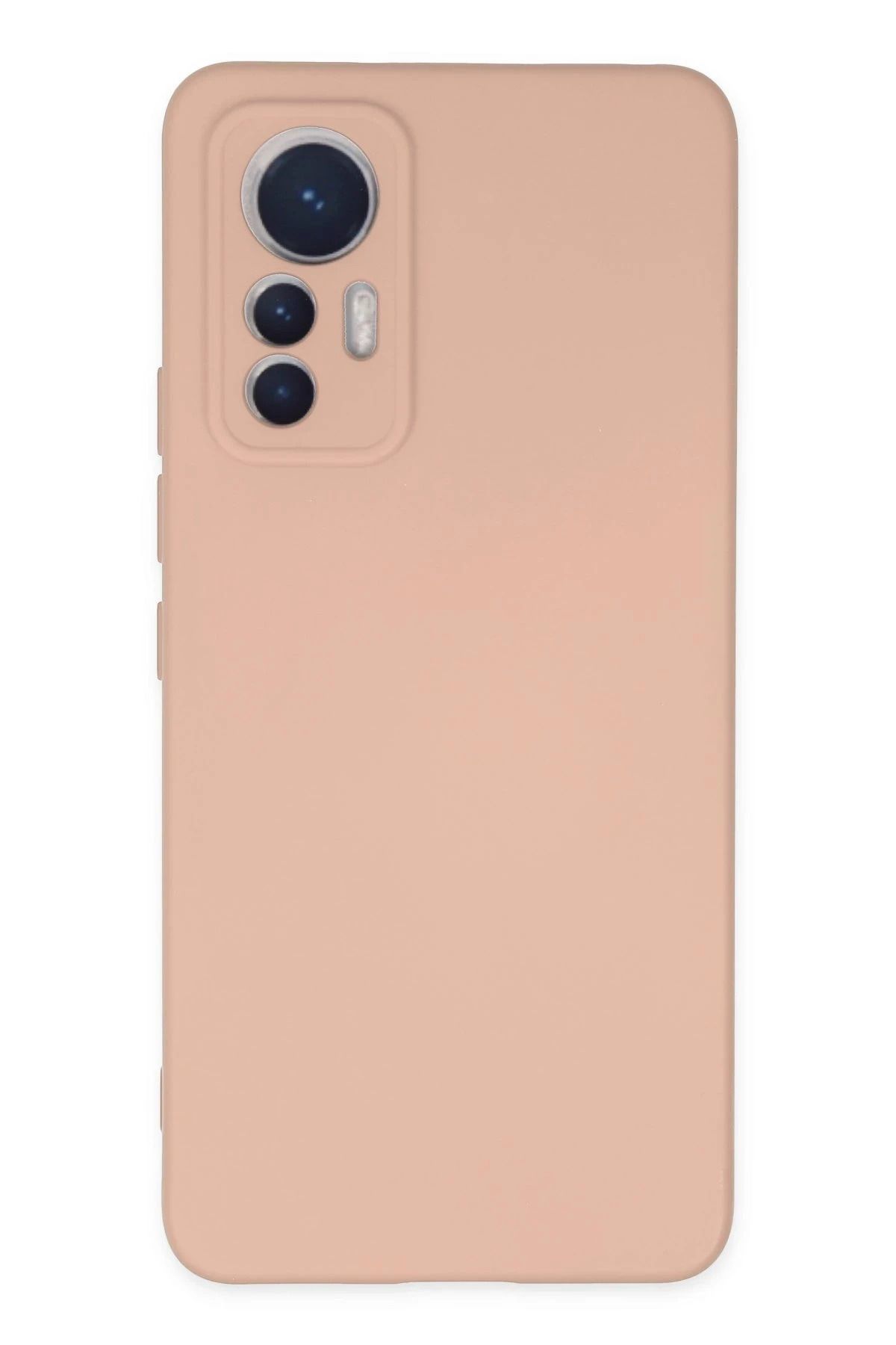 NewFace Xiaomi Mi 12 Lite Kılıf Nano içi Kadife Silikon - Pudra NRMSA
