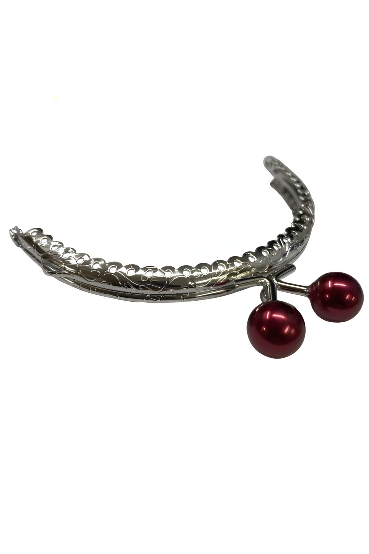 EleganTShoP Boncuklu Metal Oval Cüzdan Klipsi 11 cm M7