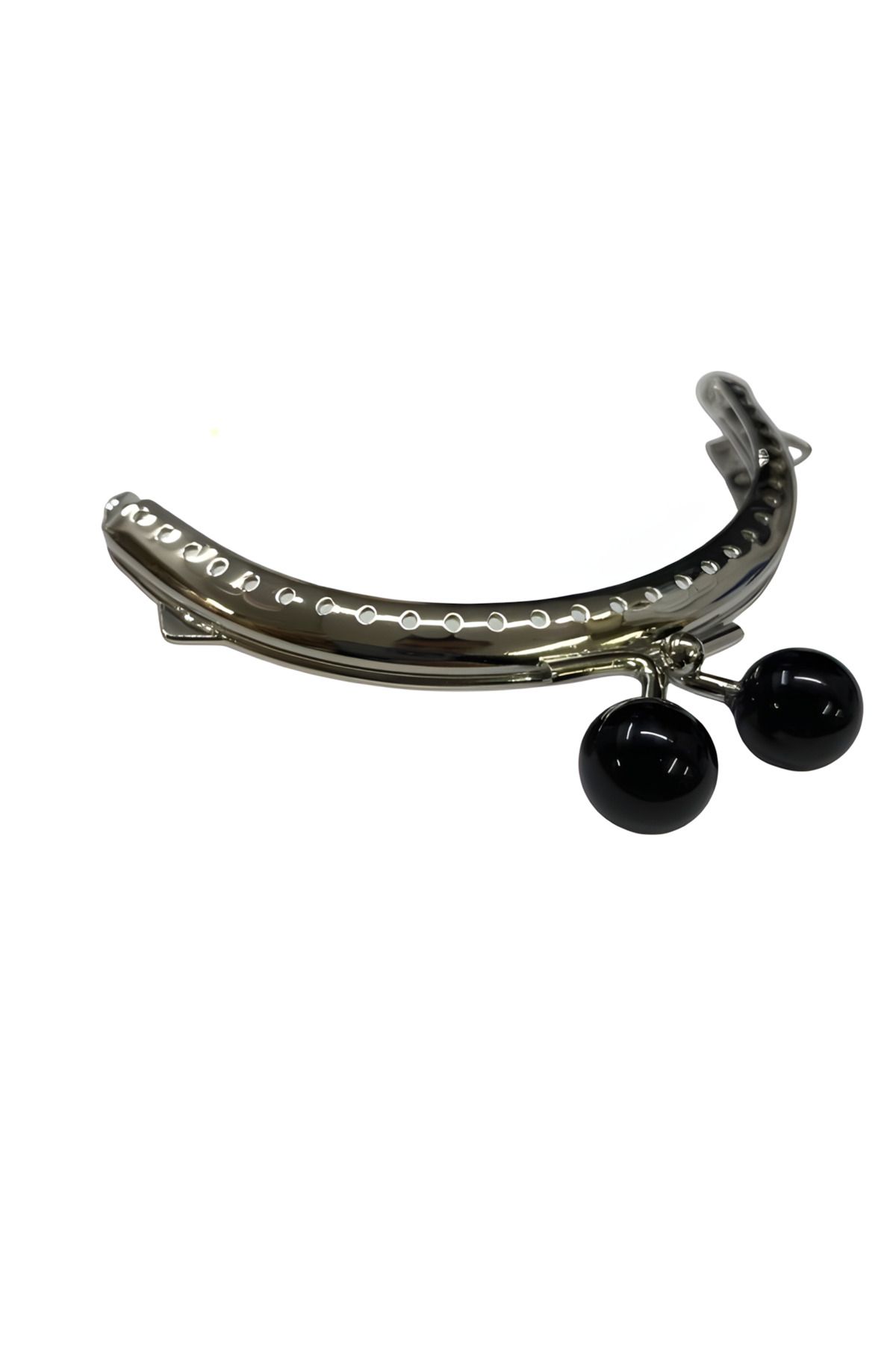 EleganTShoP Boncuklu Metal Oval Cüzdan Klipsi 11 cm M7
