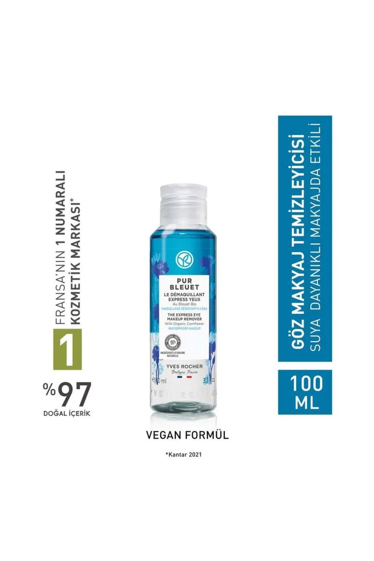 Yves Rocher Çift Fazlı Göz Makyaj Temizleyici - Tüm Ciltler / Pur Bleuet 100 ml