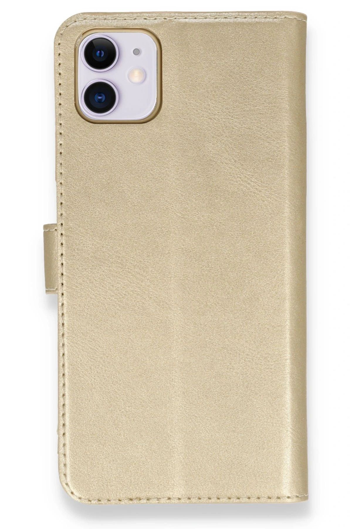 NewFace iPhone 12 Mini Kılıf Trend S Plus Kapaklı Kılıf - Gold JOJUA