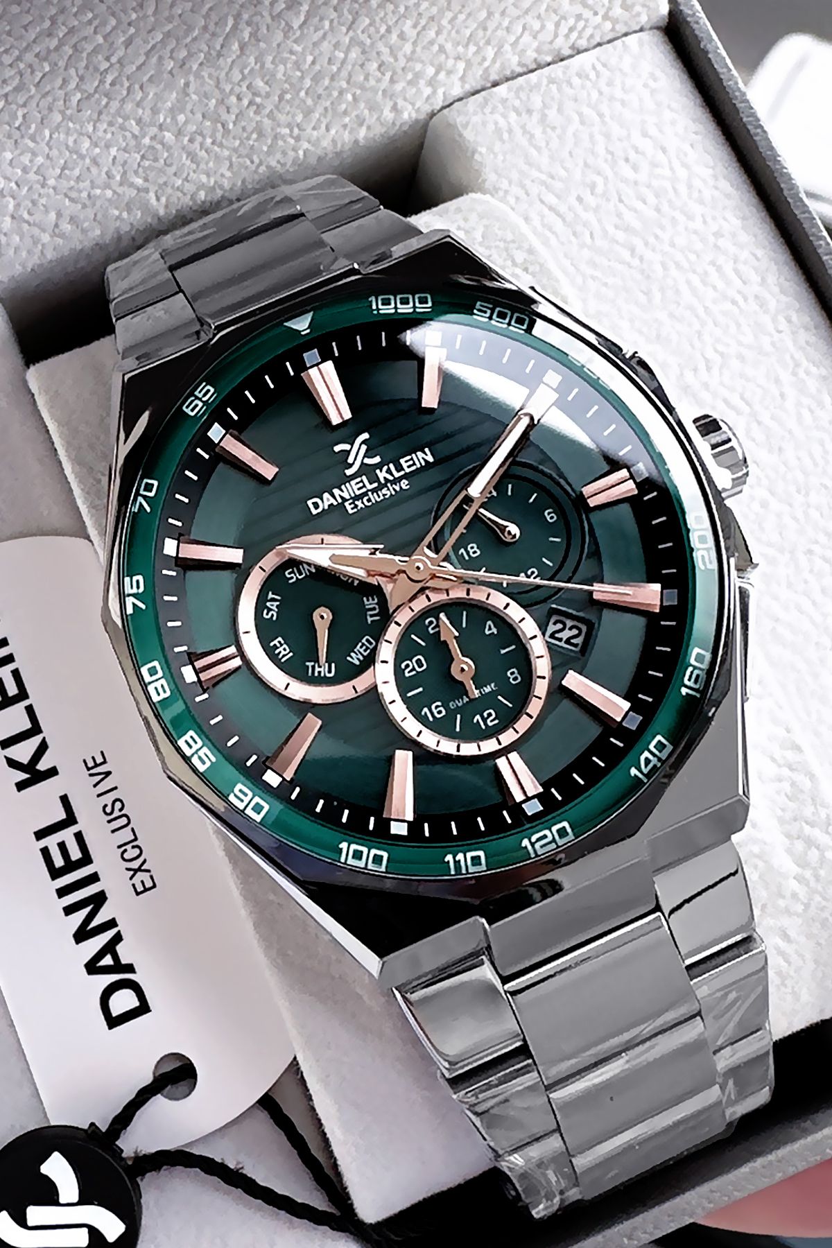 Daniel Klein Exclusive Erkek Kol Saati 3 Atm Su Geçirmez Gümüş Renk Çelik Kordon Hediye Bileklik DKE2126C6