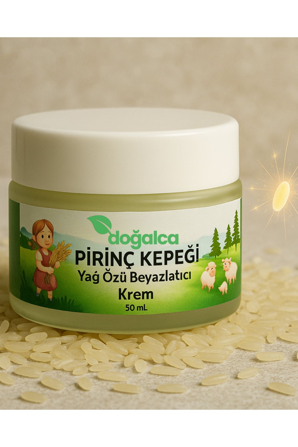Doğalca Ürünler Pirinç Kepeği Yağ Özü Beyazlatıcı Leke Kremi 50ml
