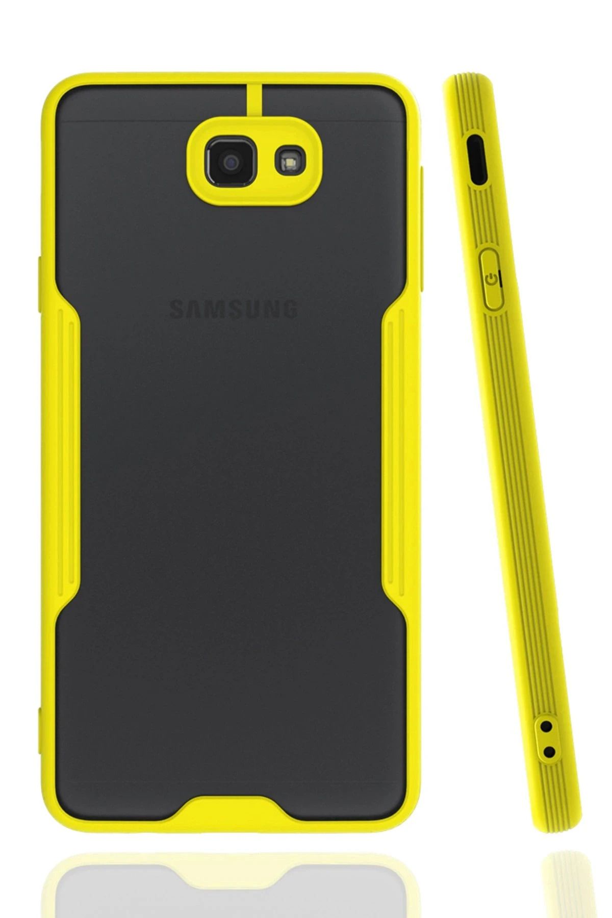 NewFace Samsung Galaxy J7 Prime Kılıf Platin Silikon - Sarı INSLM
