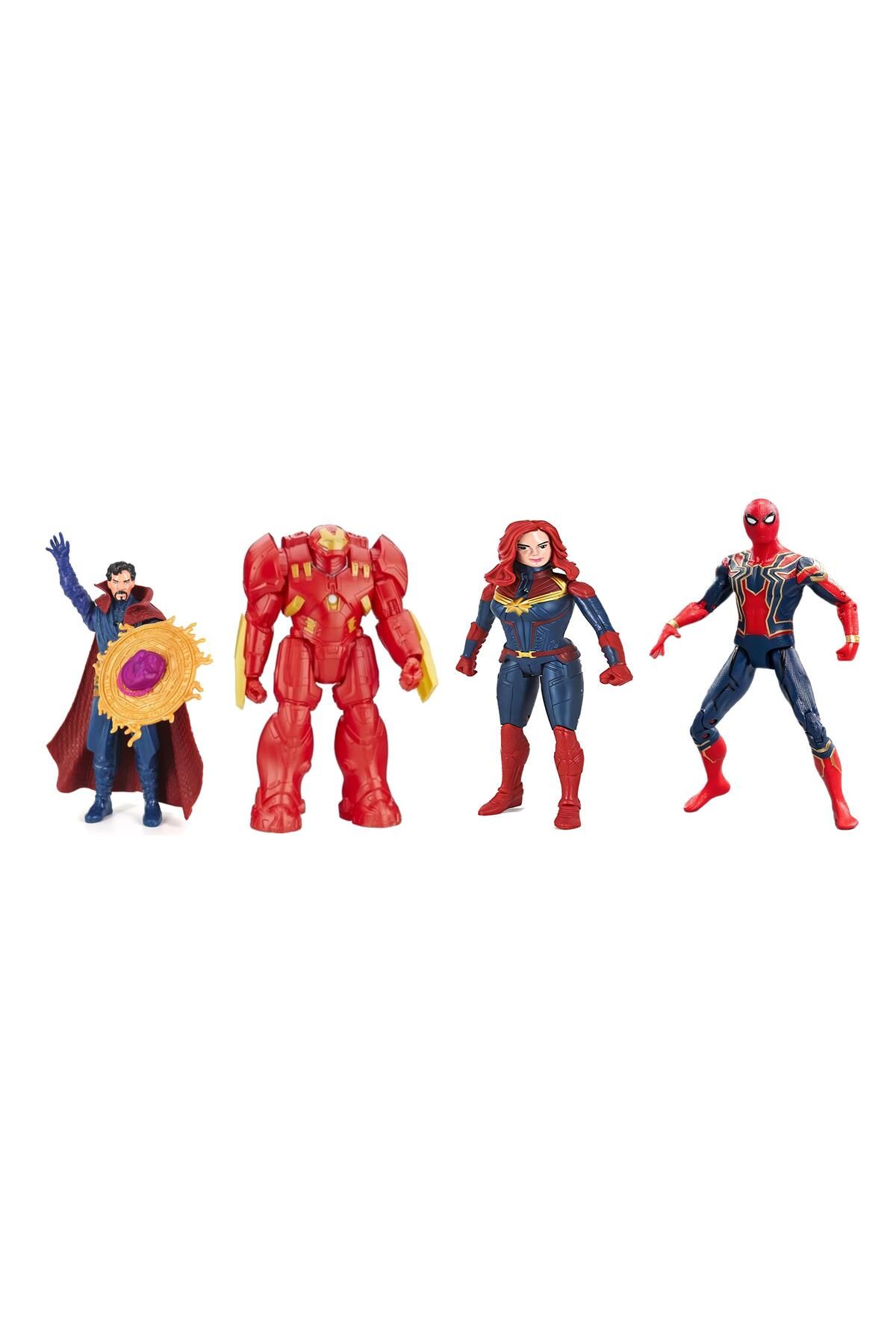 e-life shop Avenger Yenilmezler Eklemli Dr. Strange Hulkbuster C. Marvel & Spderman 4lü Karakter Oyuncak Seti