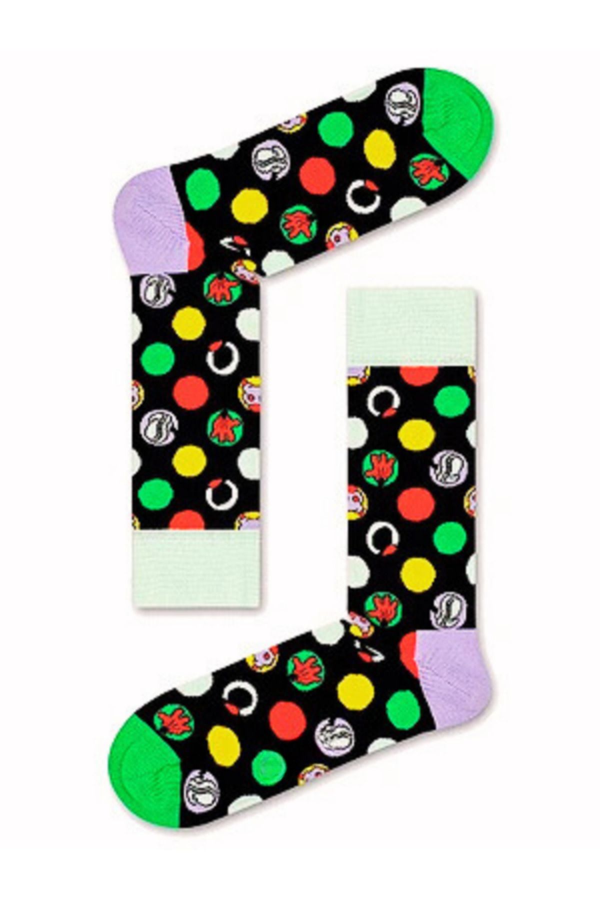 Shuttle Park Özel Seri Happy Renkli Socks Desenli Eğlenceli Tasarım Tarz Soket Dikişsiz Çoraplar