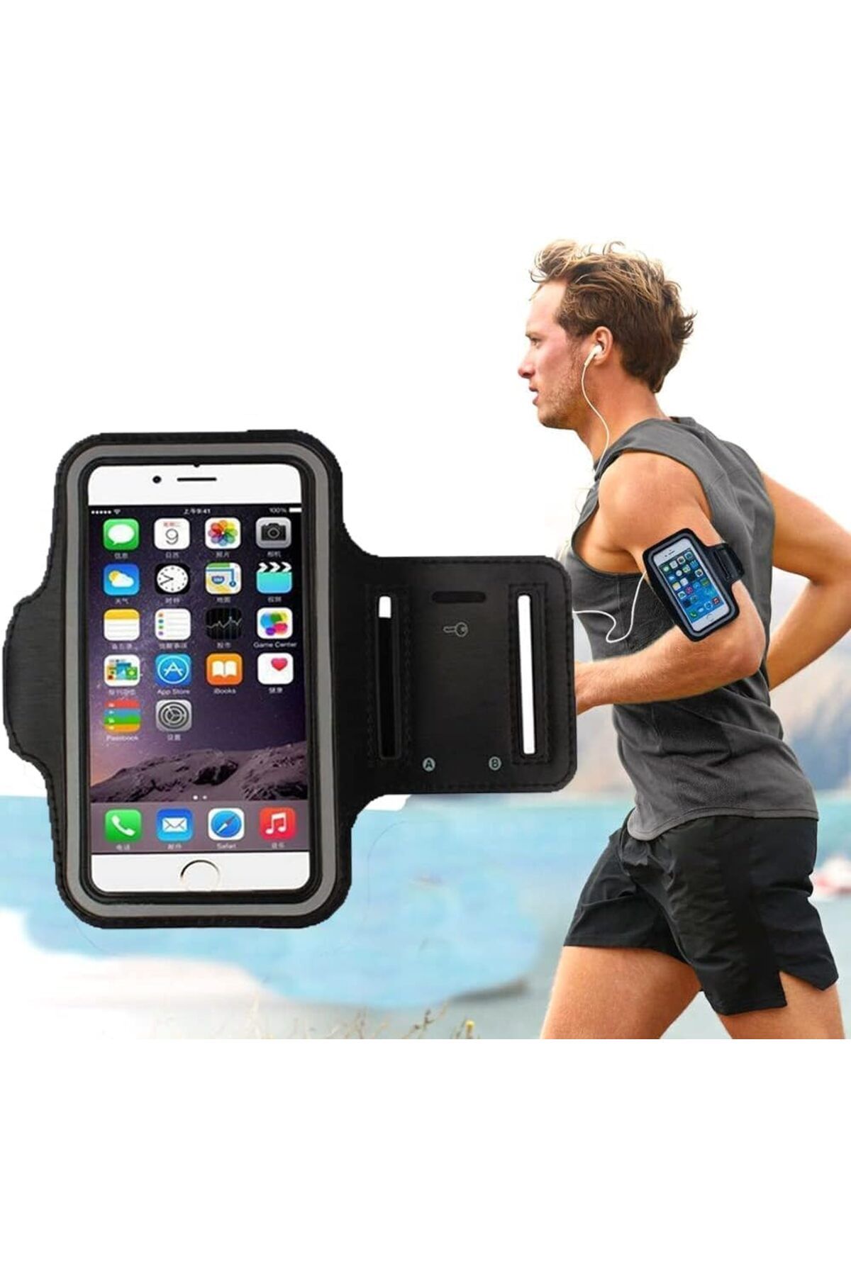 STOREMAX htpshopmx iPhone Xiaomi ile uyumlu Universal 6,9" inç e Kadar Uyumlu Anahtar Koyma Bölmeli Spor