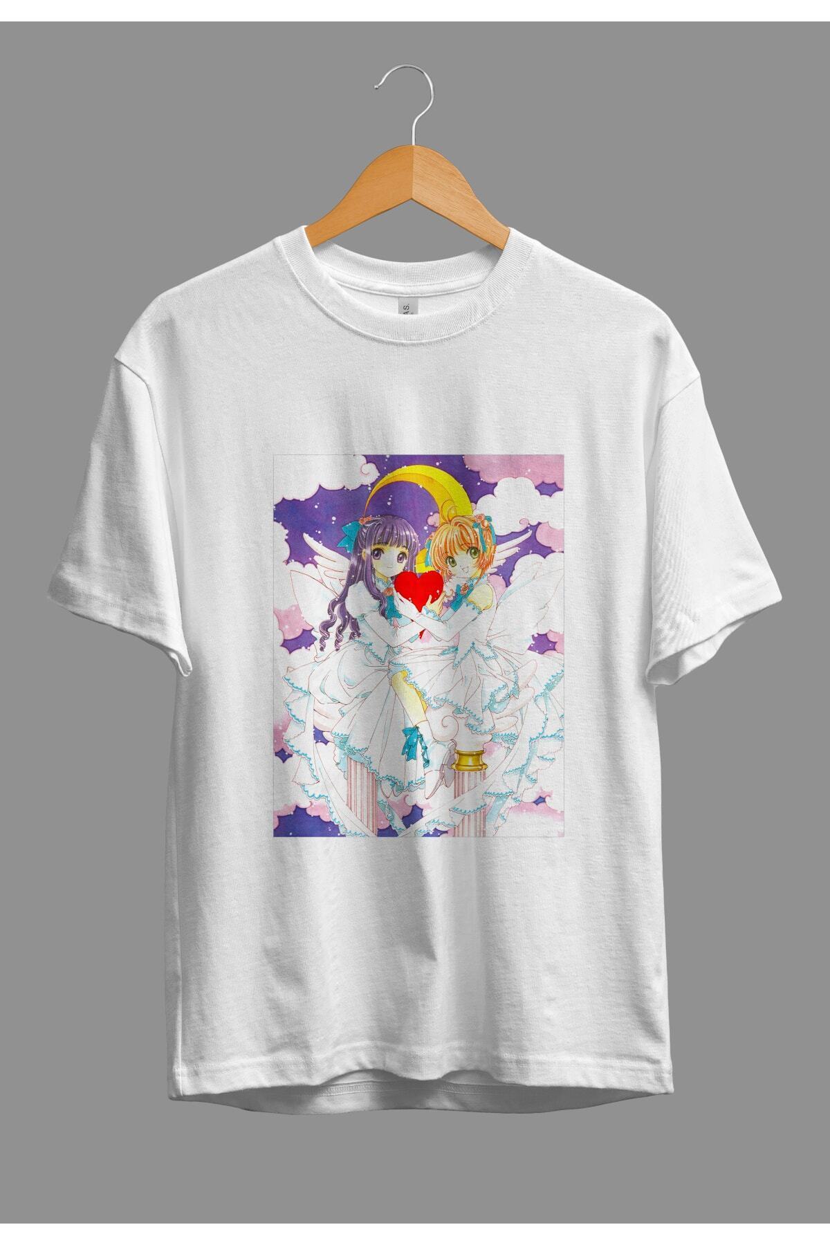 zokanime-Oversize Cardcaptor Sakura Tomoyo Daidouji And Sakura Anime Character Printed Special Design T-Shirt 1