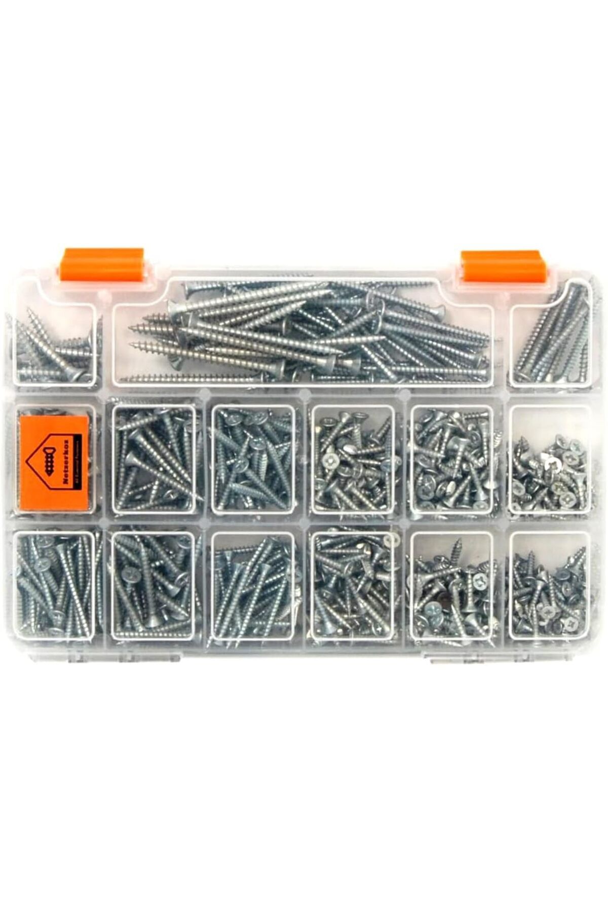 STOREMAX buxystorem All Essential Fasteners Netzerkoz 555 Parça Vida 12 Çeşit Sunta Vidası Seti - Organiz